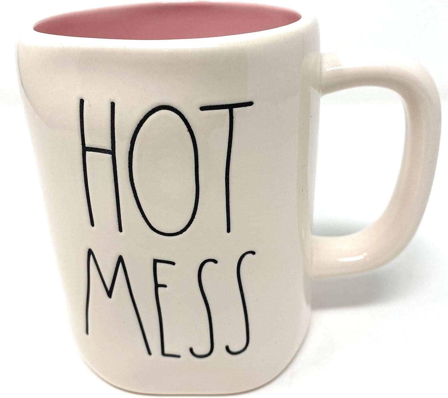 Rae Dunn "HOT MESS" Mug - Pink interior - ceramic - very rare!
