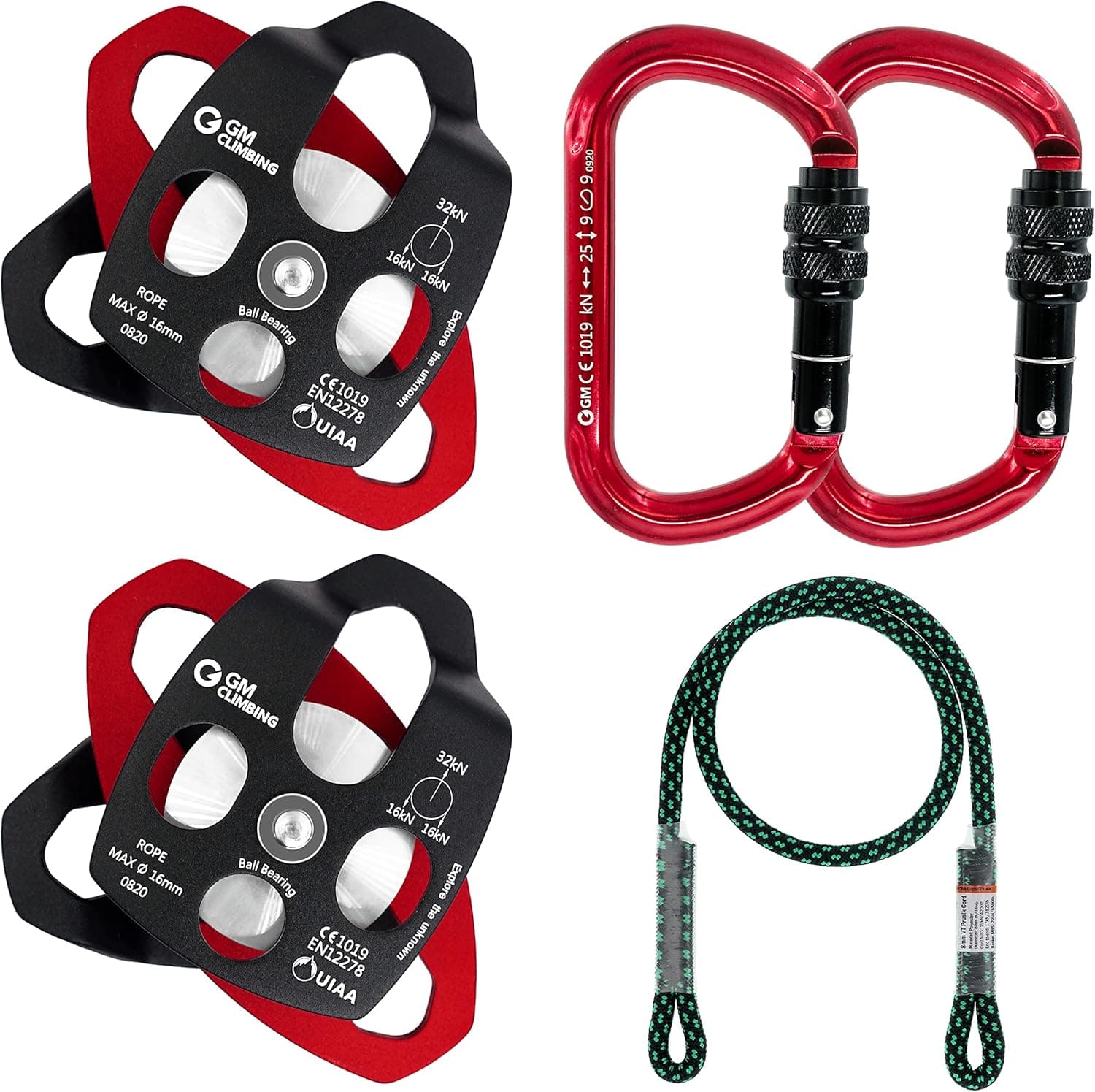 GM CLIMBING Hardware Kit for 5:1 Mechanical Advantage Pulley/Hauling/Dragging System Block and Tackle