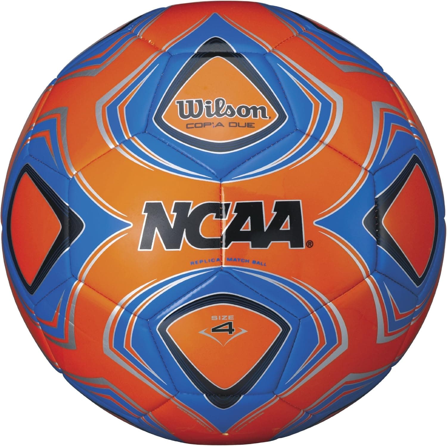 WILSON NCAA Copia Due Soccer Ball, Orange - Size 4