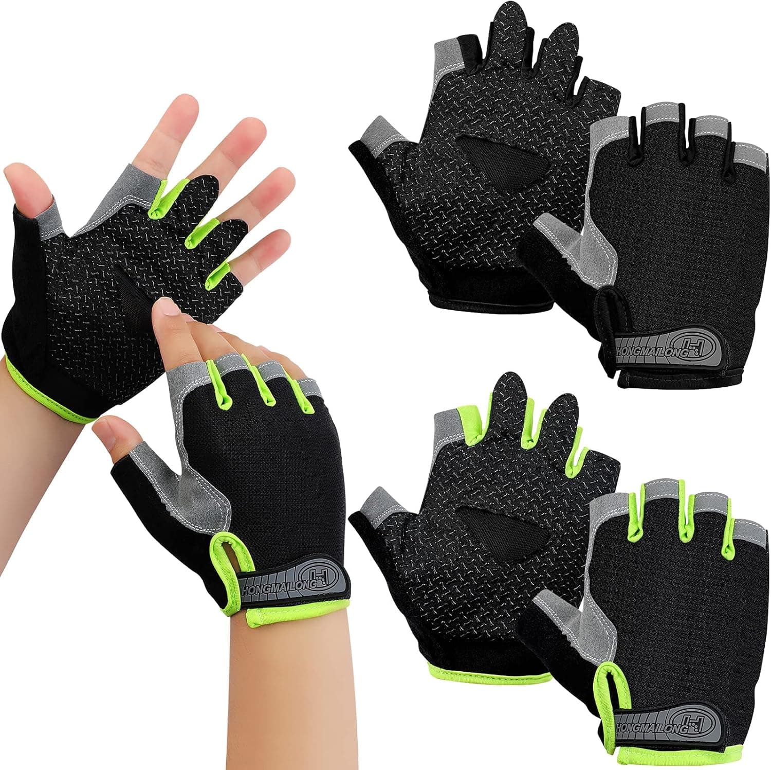 2 Pairs Gel Men's Bike Gloves Half Finger Road Mountain Biking Gloves Non-Slip Cycling Gloves Shock-Absorbing MTB Gloves Lightweight Bicycle Riding Motorcycle Gloves for Men Women Sports