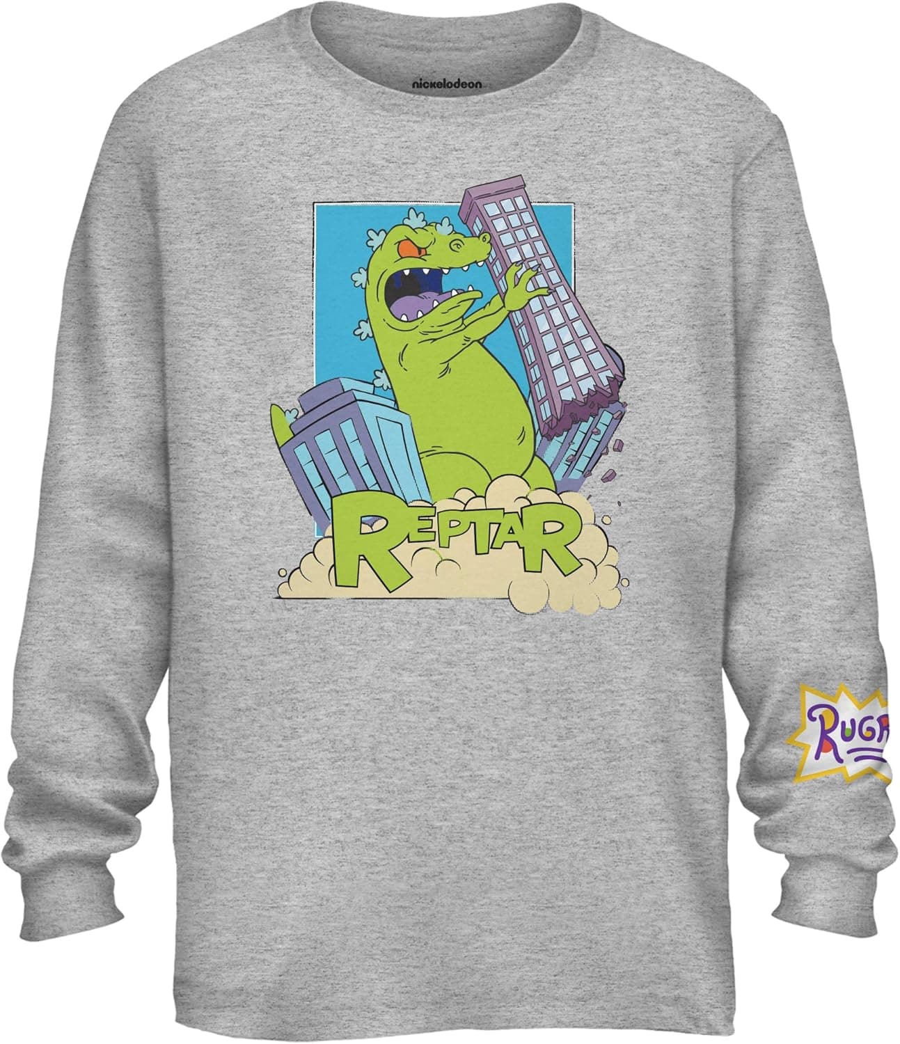 Nickelodeon Mens Long Sleeve Shirt - #TBT Mens 1990's Clothing - Rugrats, Hey Arnold, Rocko's Modern Life