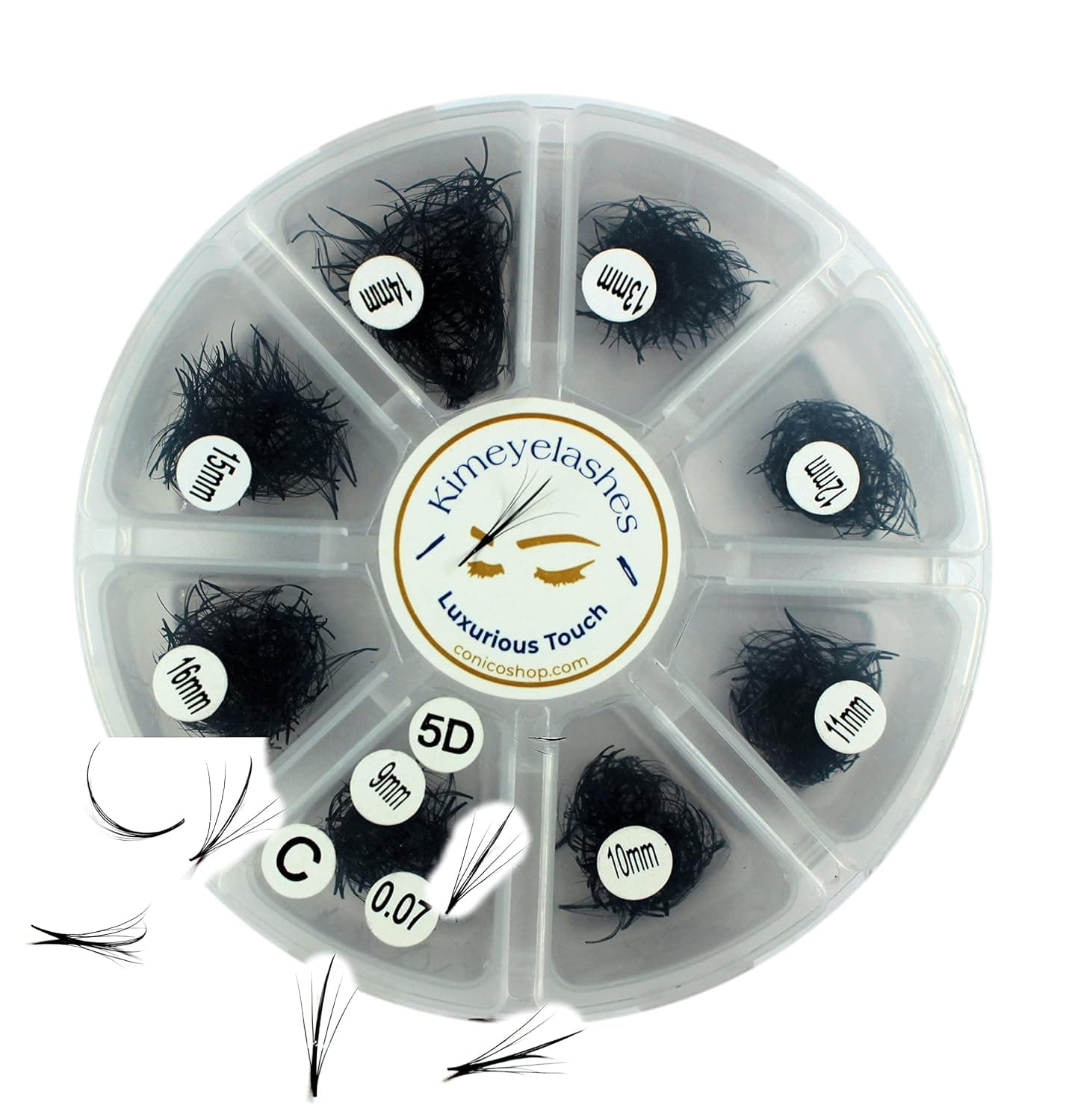 1000 Premade volume fans Mixed lengths 9-16mm loose Fans C, D Curl. Handmade eyelash extensions supplies Russian volume lash promade fan 4D 5D 6D 7D 8D 9D 10D (Curl C, 5D - 0.07 - Wispy)