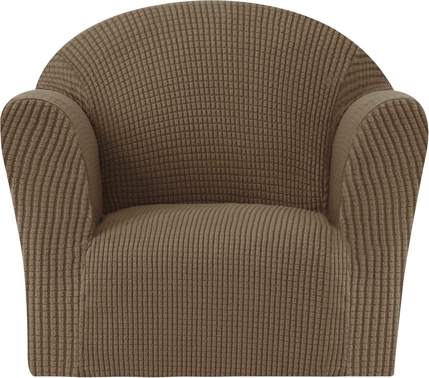 CHUN YI Jacquard High Stretch Kids Sofa Cover Child's Chair Cover Mini Size Sofa Slipcovers, 1 Seat Soft Armchair Couch Cover Settee Coat for Children Toddlers Baby (Sand)