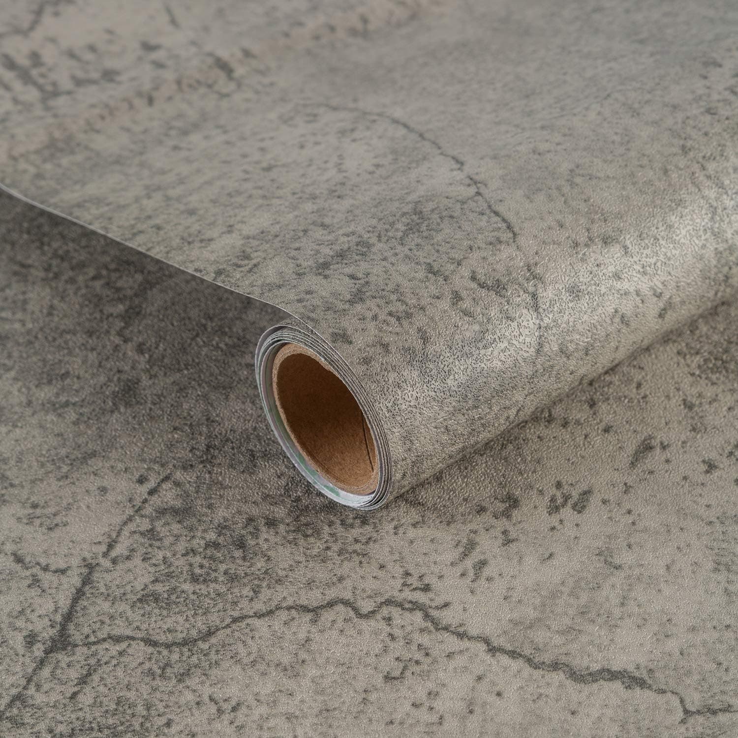 JSEVEM 24"×197" Light Brown Grey Concrete Wallpaper Peel and Stick Faux 3D Wide Matte Textured Self Adhesive Cement Contact Paper Vinyl Removable Wall Sticker for Bedroom Bathroom Living Room Garage