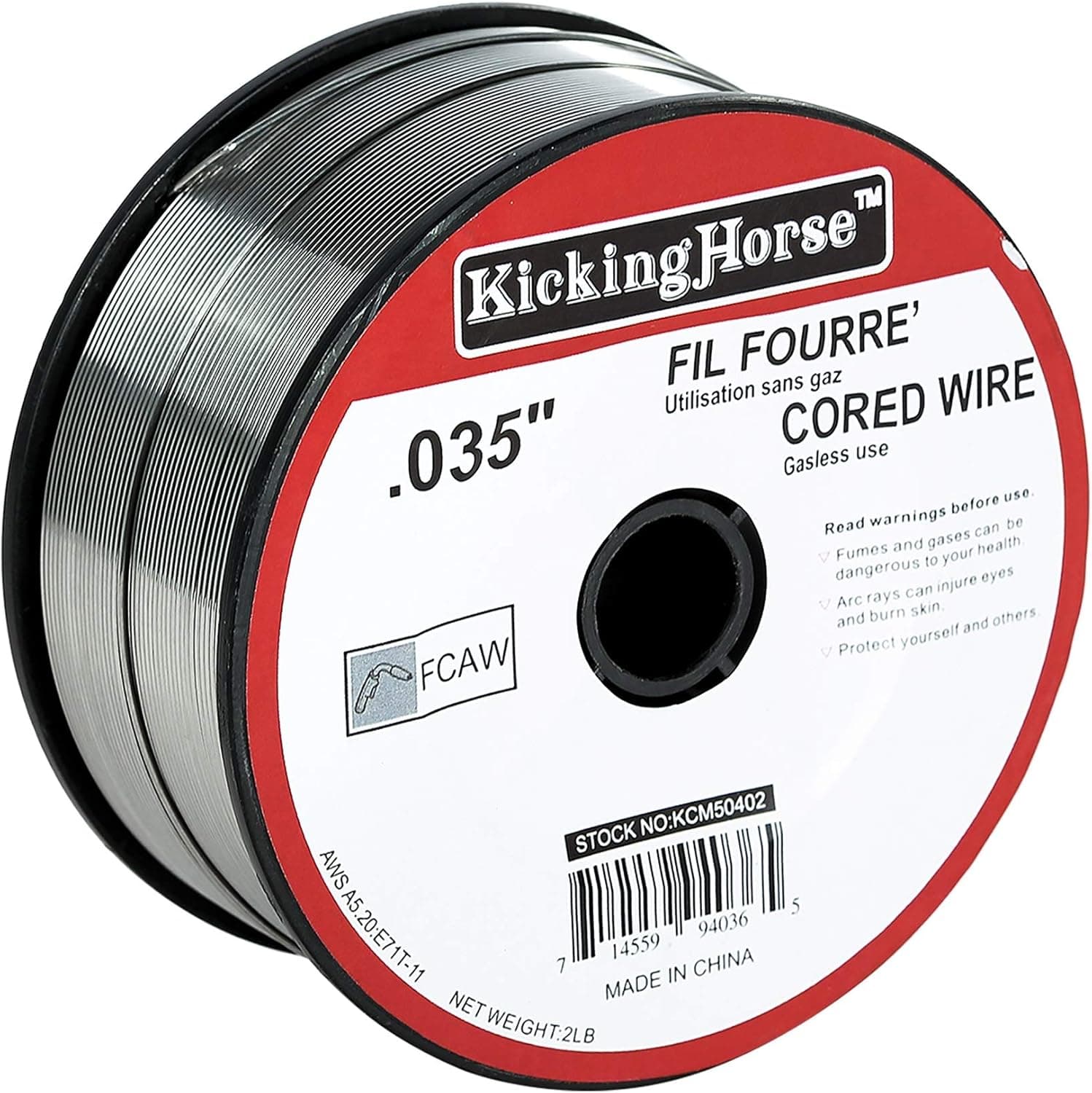 KickingHorse® Vac-Pack Mild Steel Flux Core MIG Wire .035 on #2 Spool, 2-Pound / 4-inch