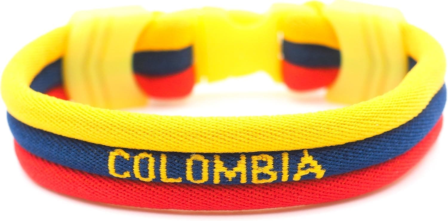 mimonos World Cup Flag Bracelet - Vivid Colors - 3 Sizes - 10 Flags Available: USA Argentina Brazil Colombia France Germany Italy Mexico Spain Sweden