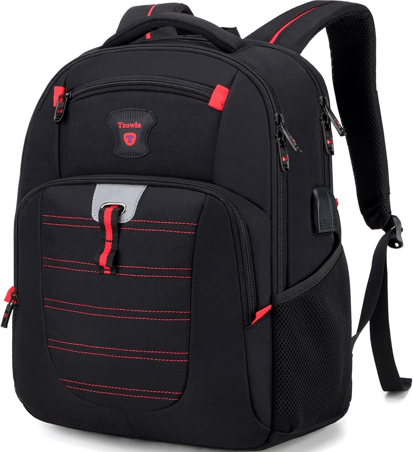 Tzowla Travel Laptop Backpack,Extra Large 50L Travel Backpack for Men and Women with USB Charging Port,Fit 17inch Laptop-Black