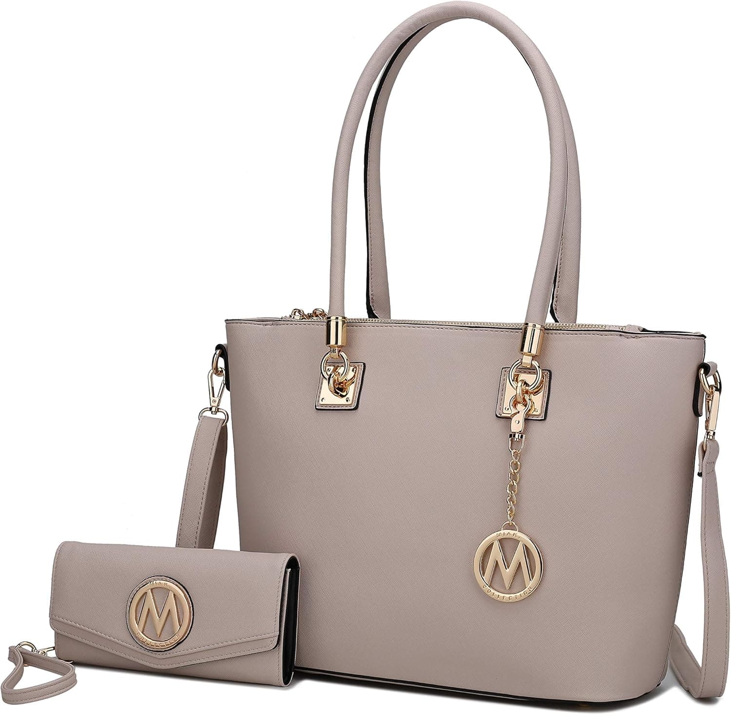 Mia K Collection Crossbody Shoulder Handbag for Women, PU Leather Pocketbook Top-Handle Purse Tote-Satchel Bag