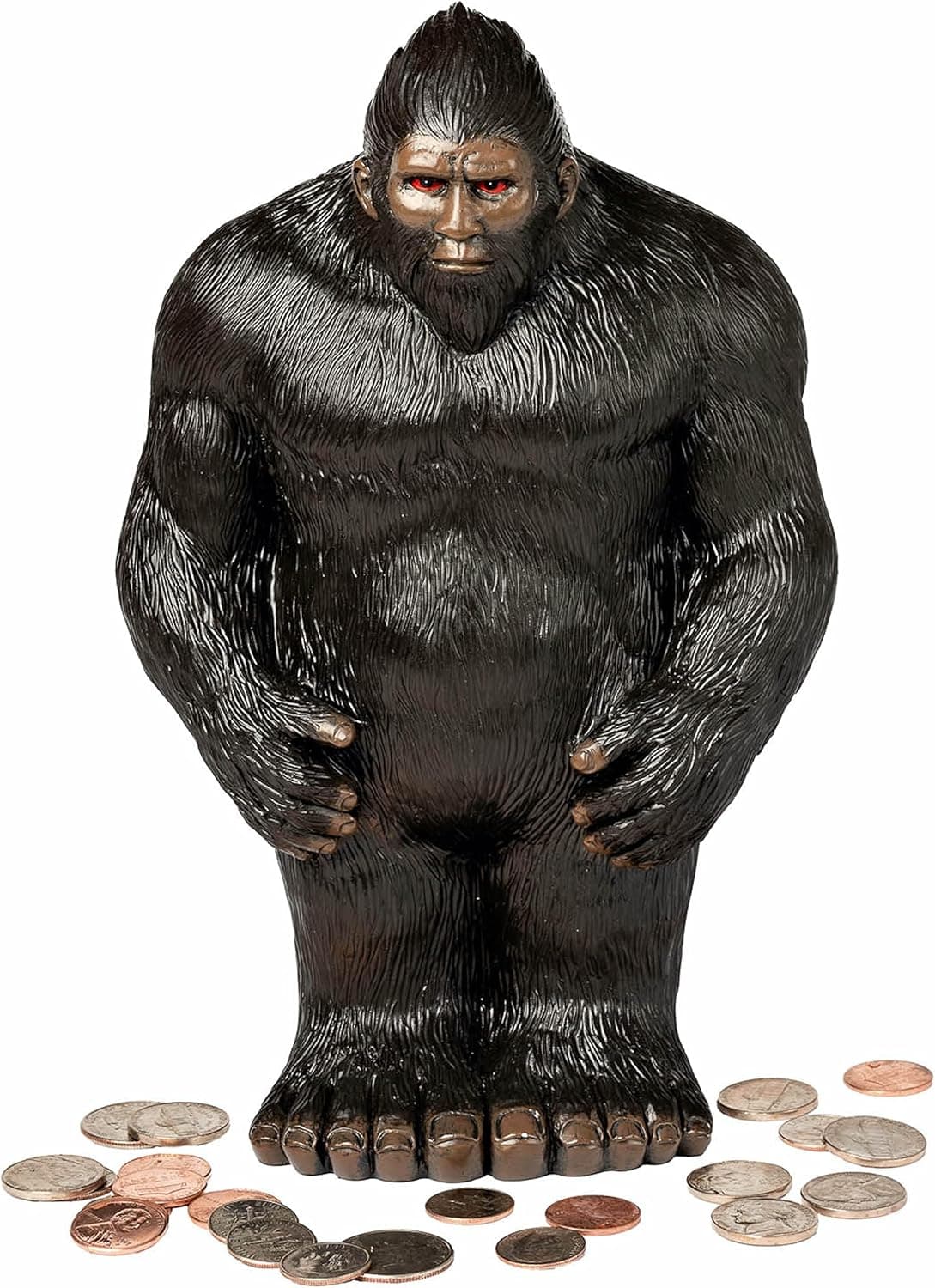 Bigfoot Statue Piggy Bank for Adults – Sasquatch Coin Bank for Kids – Bigfoot Gifts and Merchandise for Men and Women – Cool Room Bigfoot Decor for Shelves and Book Shelf Decor Accents