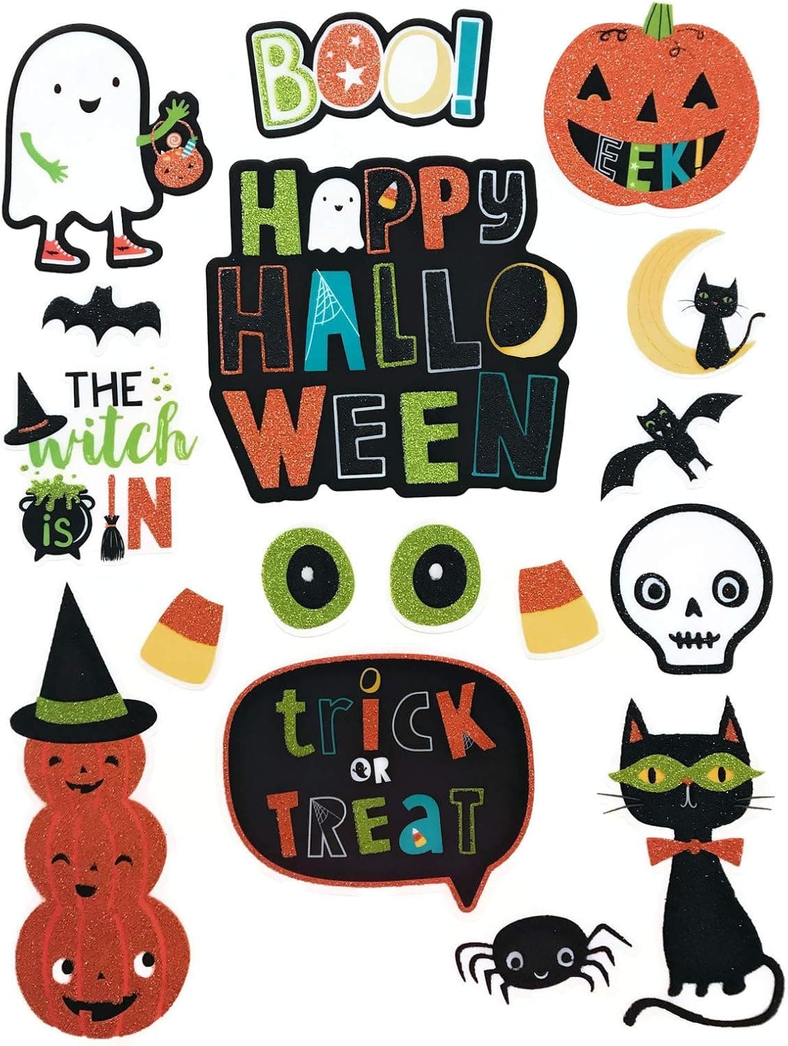 Halloween window clings for Kids, Halloween Classroom Decorations - 34 Total Decals