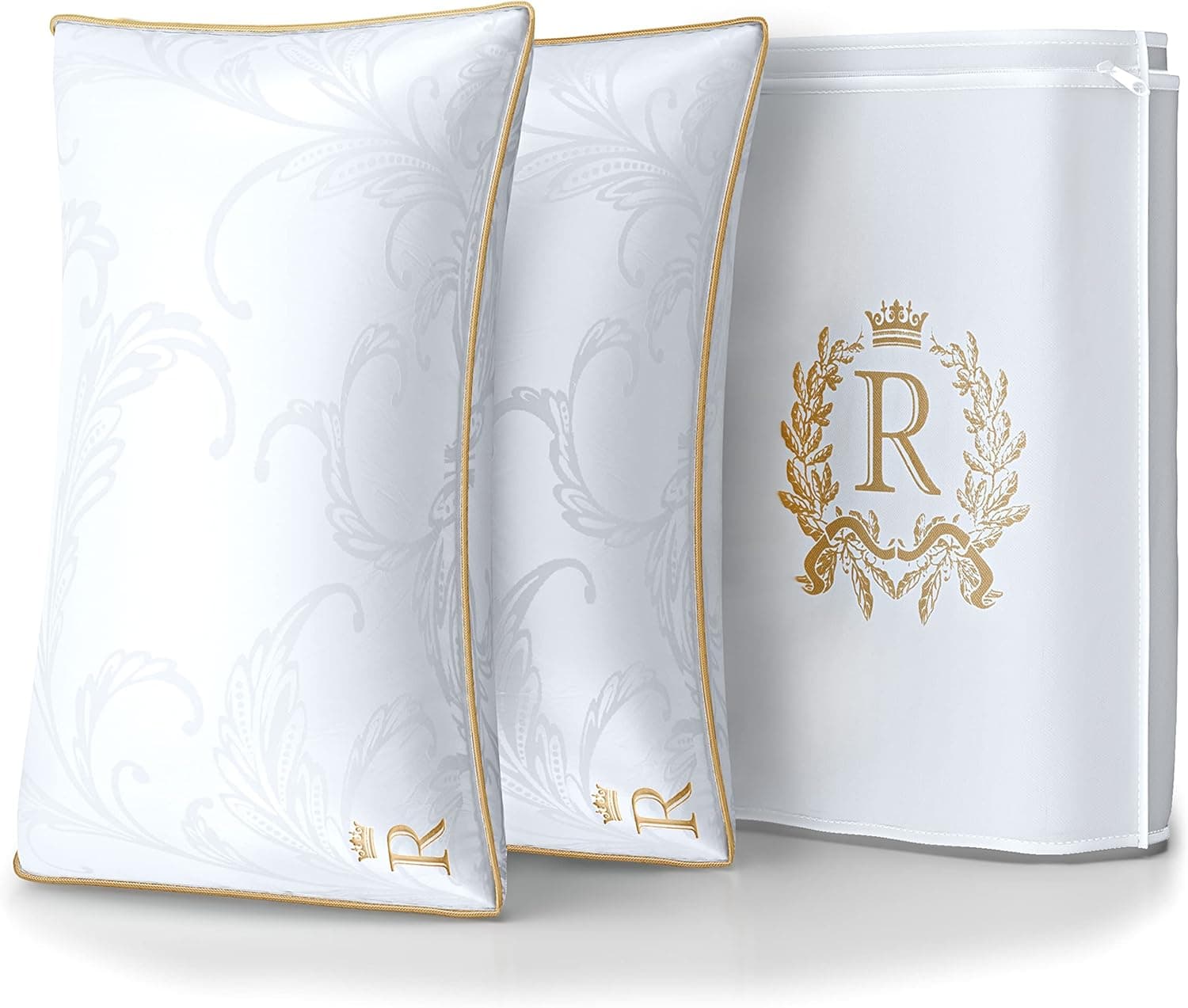 Royal Therapy Standard-Size Professional Hotel Pillows (2-Pack) - A Set of Premium Plush Gel Microfiber Down Alternative Hypoallergenic Bed Pillows for Your Home Bedroom-Side, Stomach & Back Sleeper