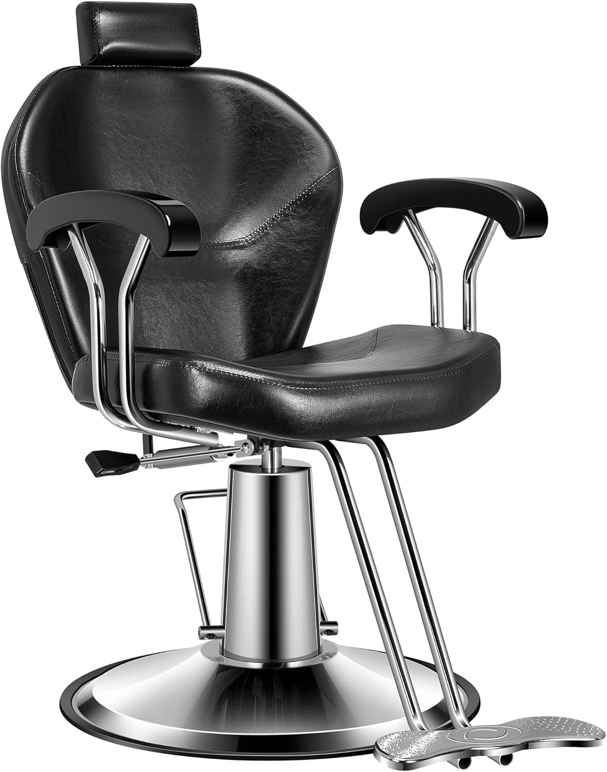 VIVOHOME Reclining Swivel Barber Chair with Hydraulic Pump and Adjustable Headrest for Beauty Hair Salon Spa