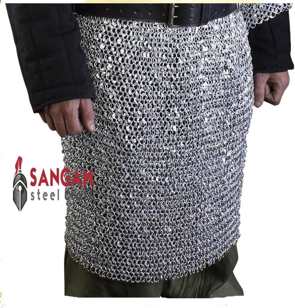 Sangamsteelcraft Medieval Armour Chain Mail Skirt 10 mm Aluminum Round Riveted