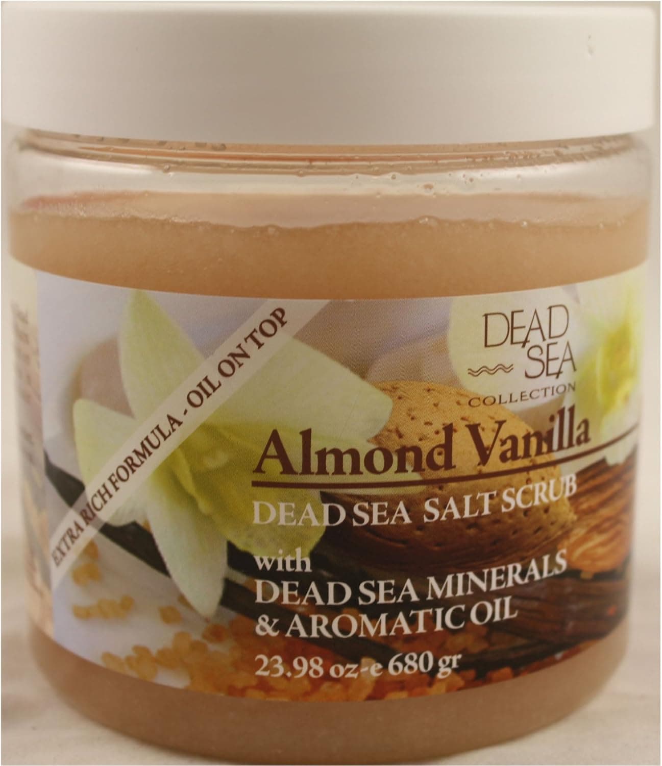 Dead Sea Salt Scrub Almond Vanilla with Aromatic Oil