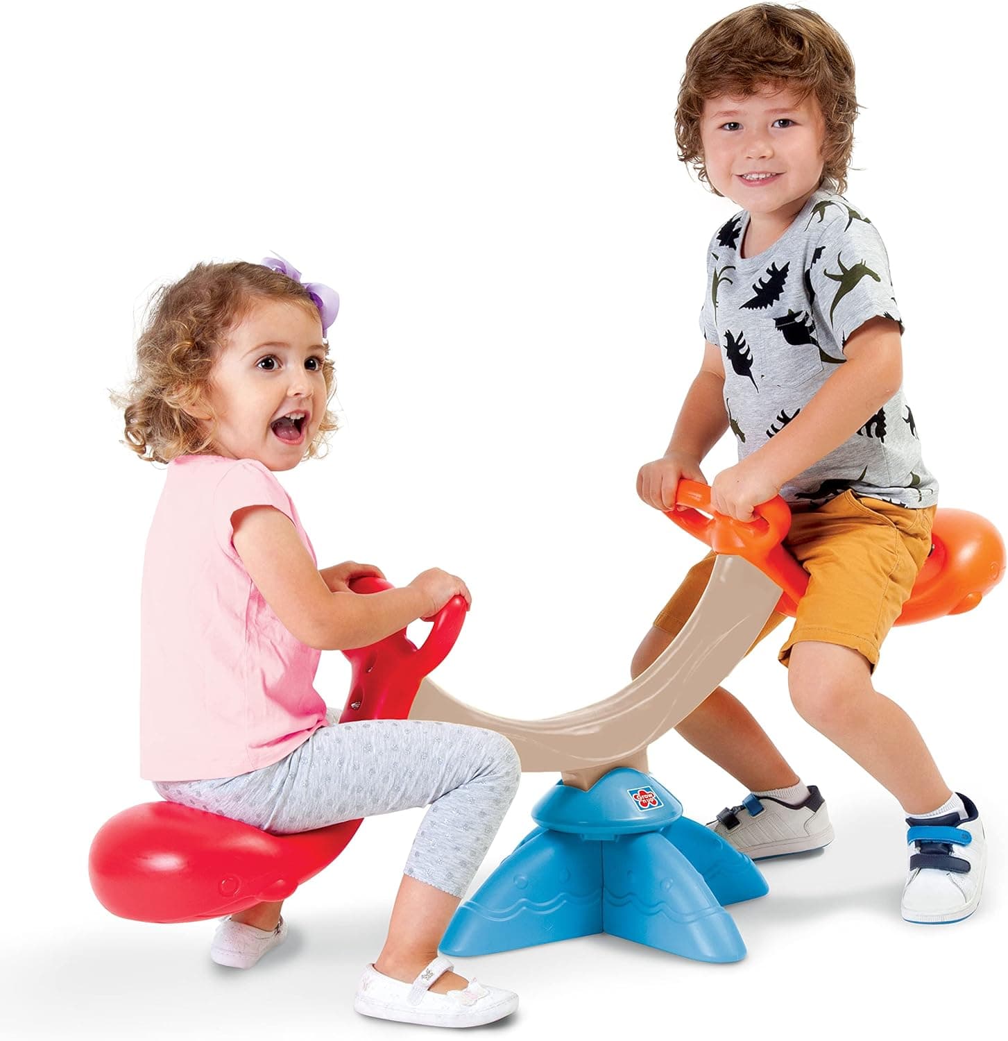 Grow'n Up Happy Whale Seesaw Spinner Seesaw 360 Degree Spinning Teeter Totter for Kids - Active Play Fun Backyard Playground Home Outdoor Set Multi Colored