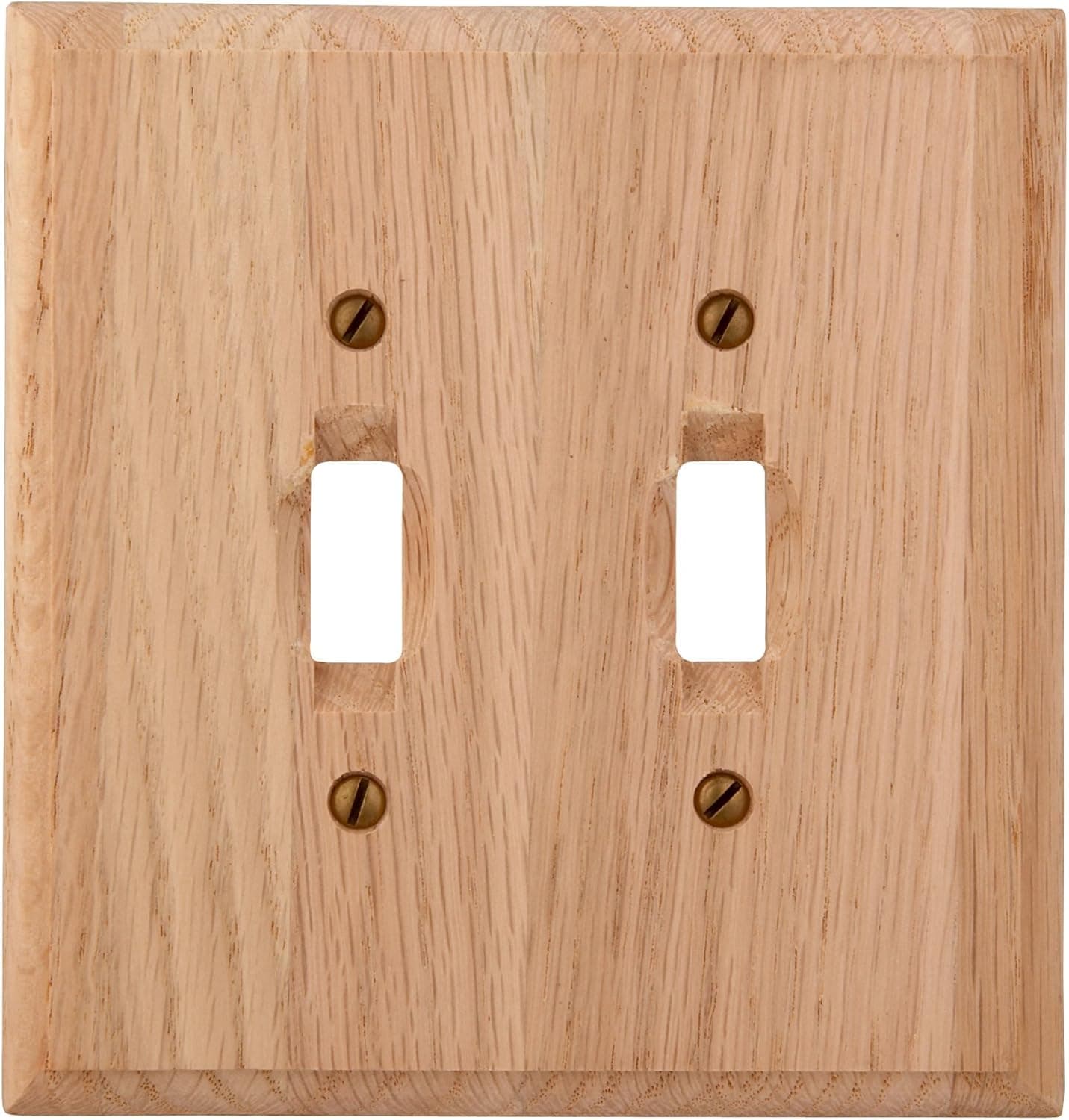 Amerelle 4008TTUN Traditional Wood Double Toggle Wallplate, Unfinished Oak