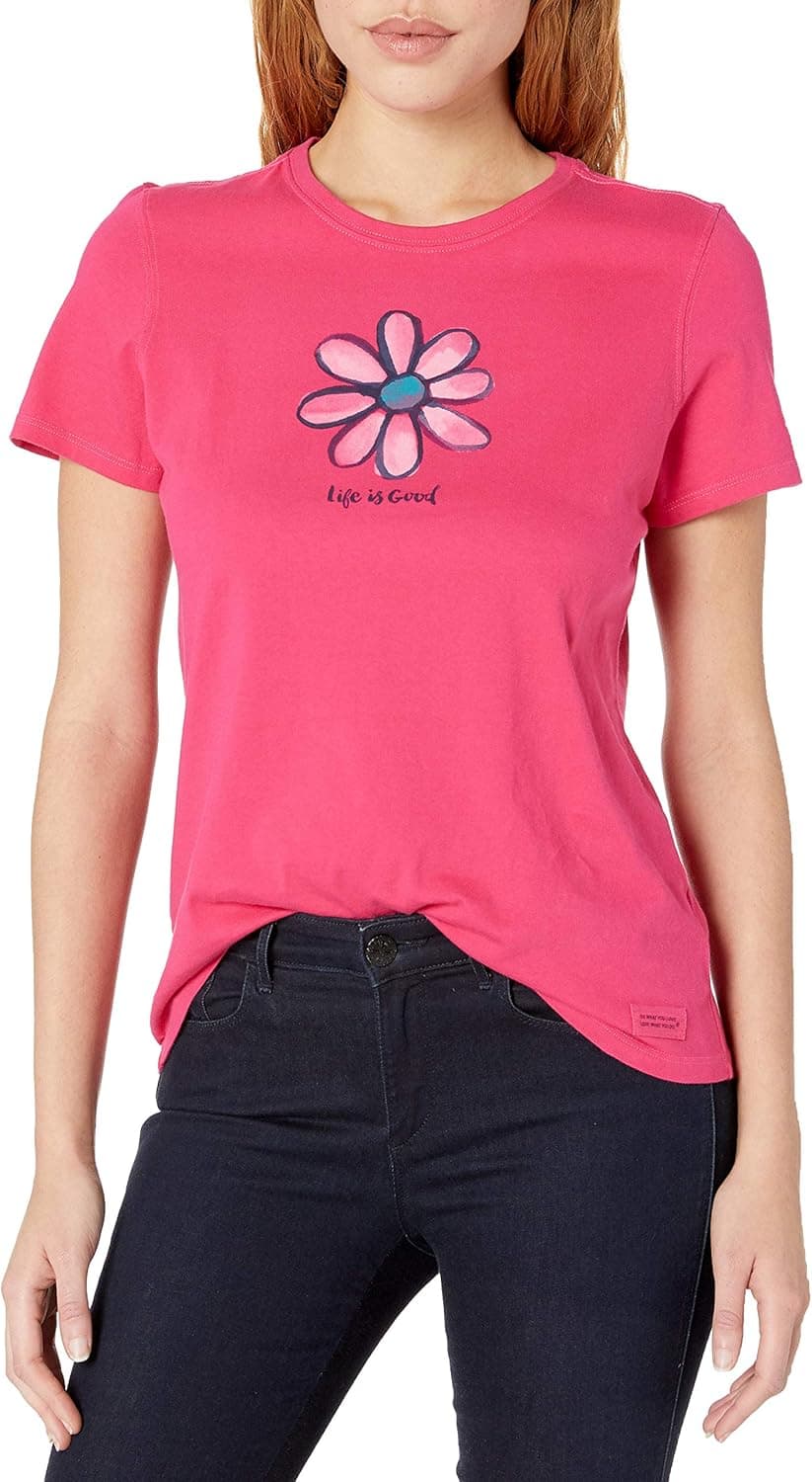 Life is Good Womens Crusher Tee Daisy Painted