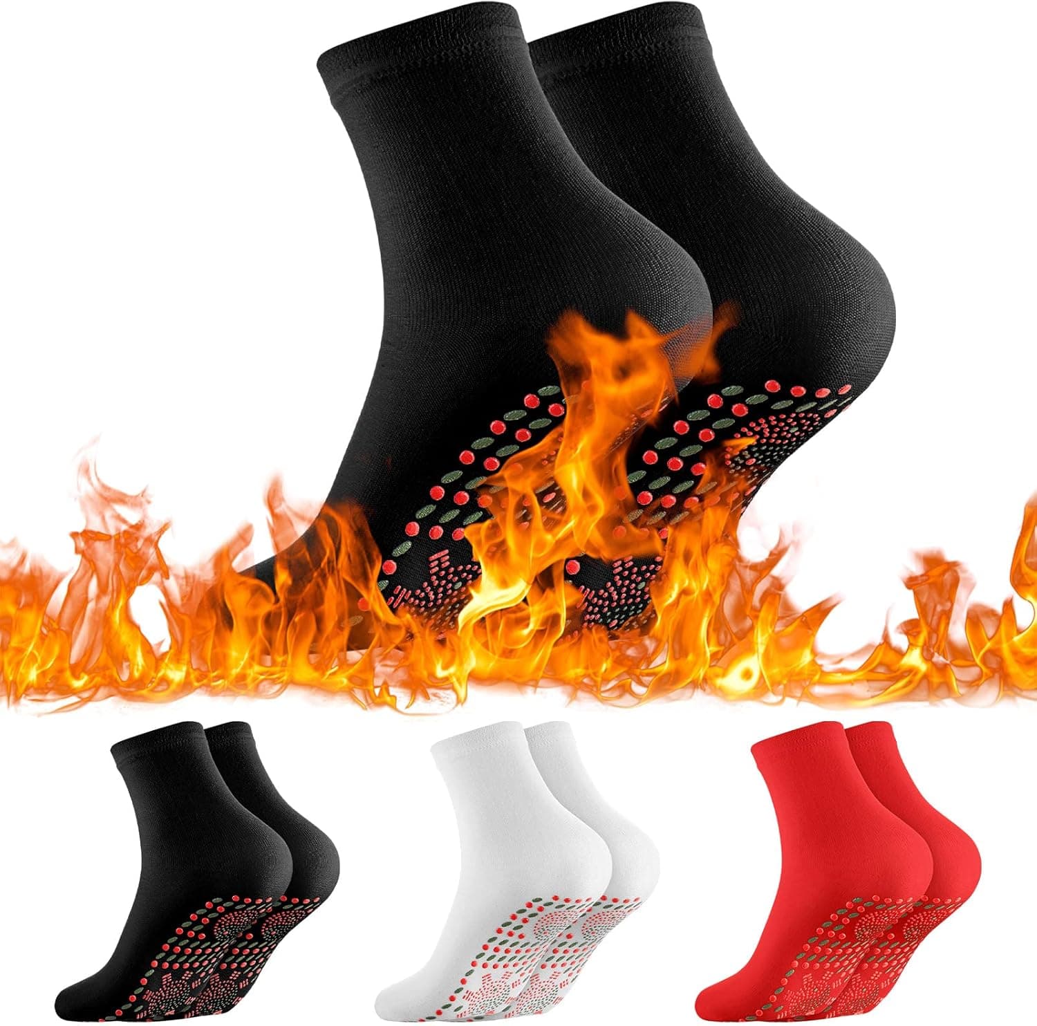 Self Heating Socks Heated Socks Women Men Thermal Elastic Warm Foot Socks Anti Freezing Camping Foot Warmers for Hiking Skiing Cold Winter Outdoor