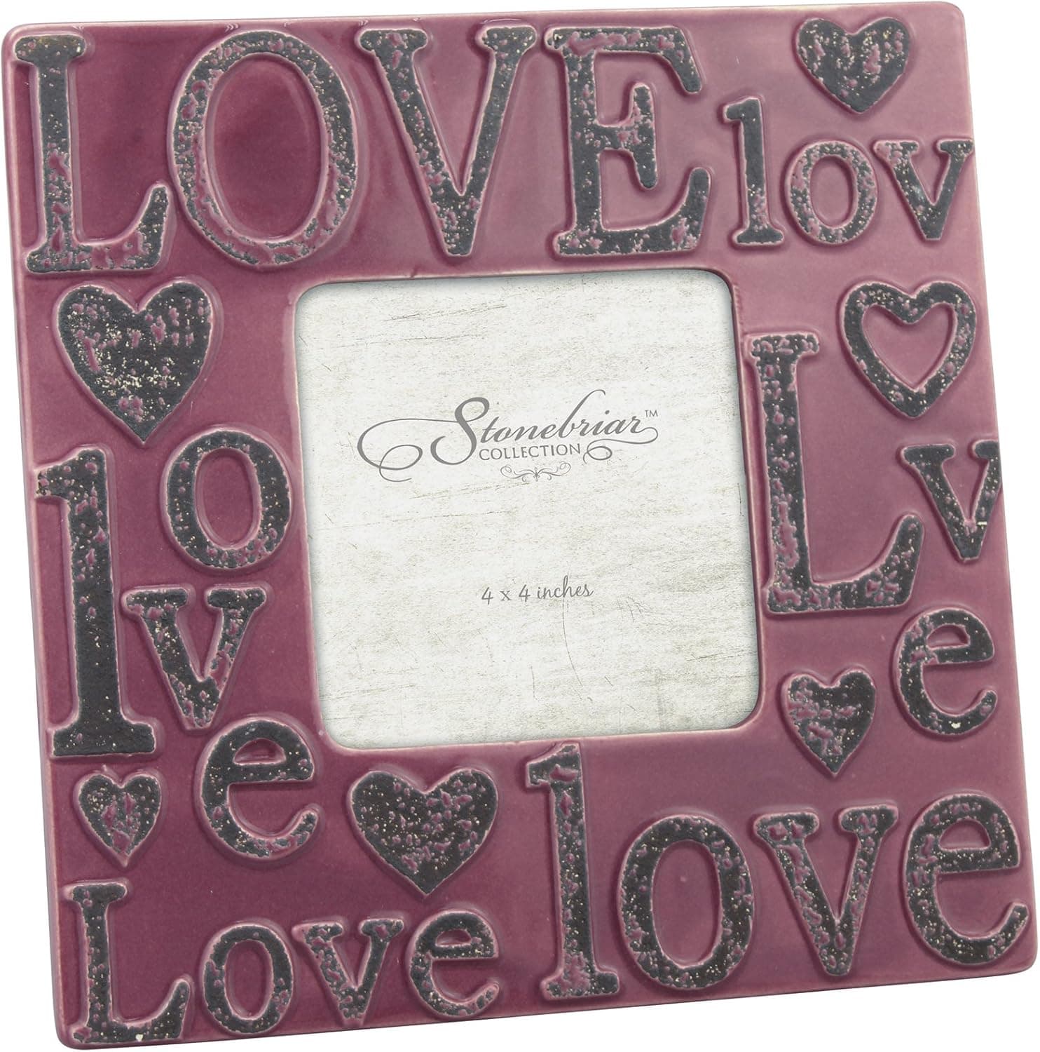 Stonebriar Love Ceramic Frame, Pink