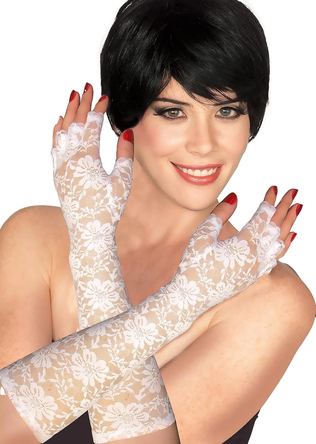 Forum Novelties Inc - White Lace Gloves