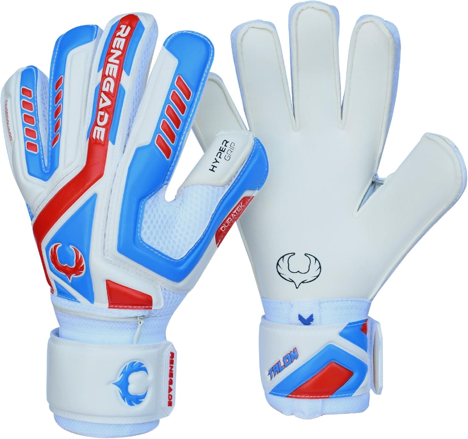 Renegade GK Talon Goalie Gloves with Microbe-Guard (Sizes 5-11, 5 Styles, Level 3) Pro-Tek Fingersaves & 3.5+3MM Hyper Grip XD | Durable Goalkeeper Glove for All-Around Play | Based in The USA