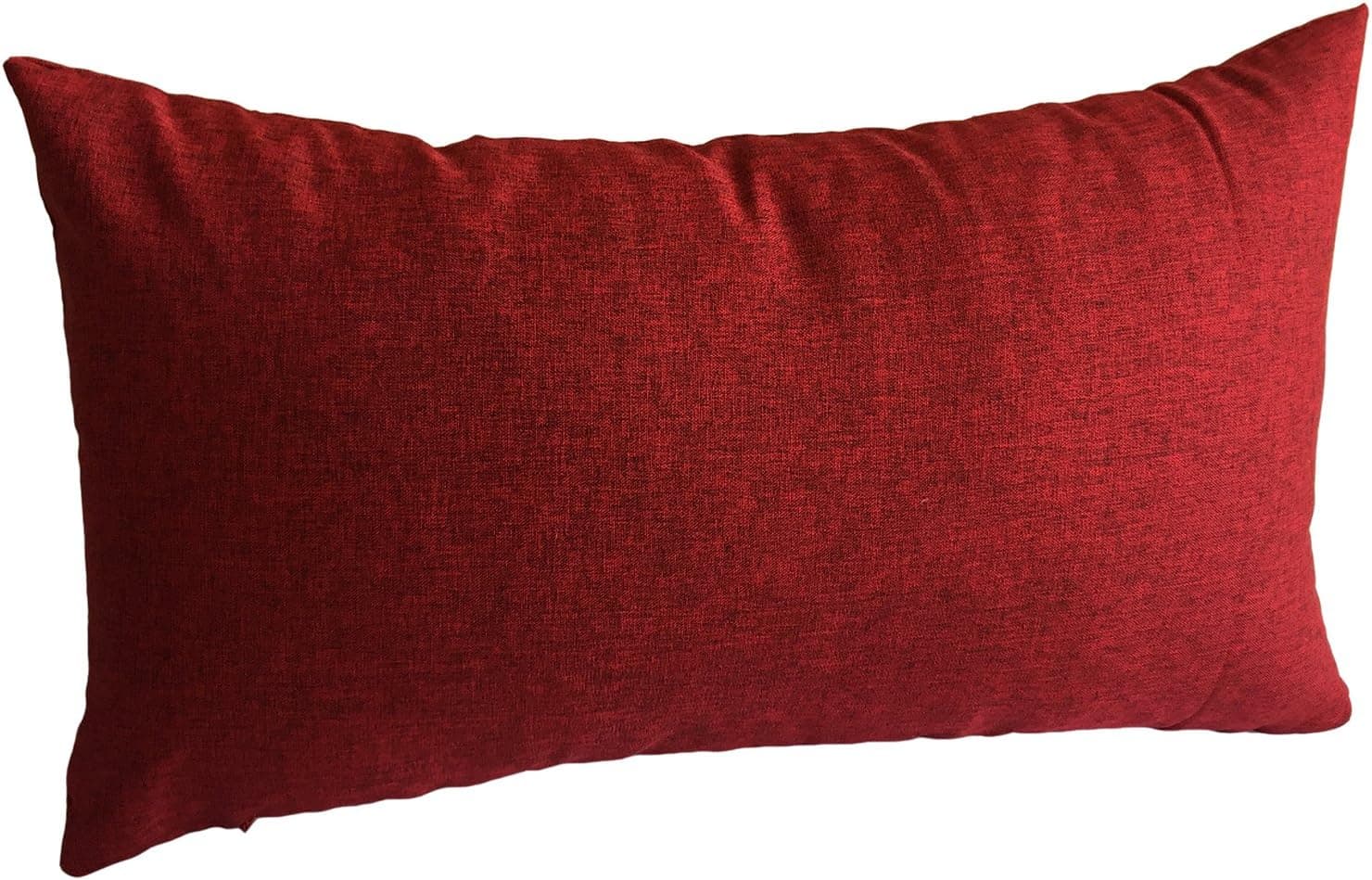 KaitatsuSen Polyester Decorative Throw Pillow Case Cushion Cover Assorted Color, Pack of 4, 12x18-inch, Red