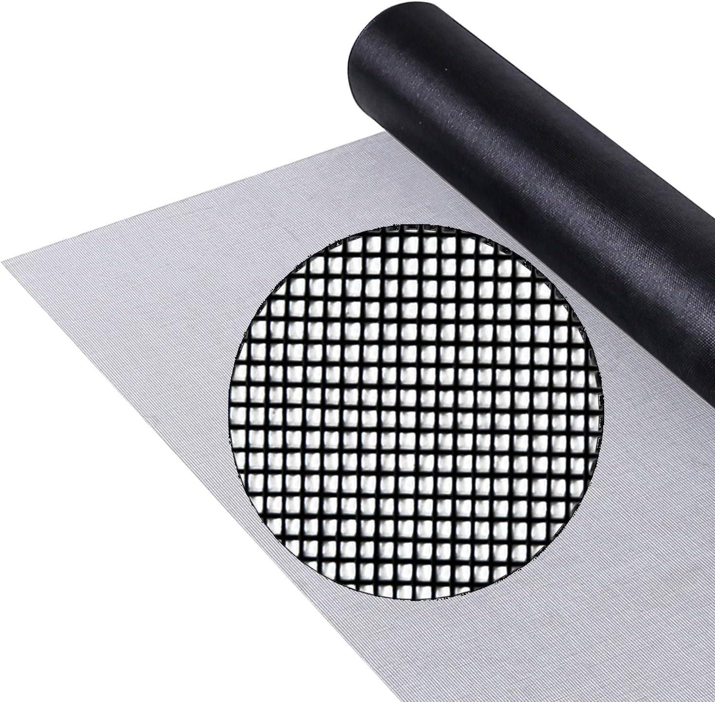 BafloTEX Standard Fiberglass Window Screen Mesh 60"x100', Doors and Patio Repair Screen Roll, Replacement Mesh, DIY Custom, Black SGBLK60100