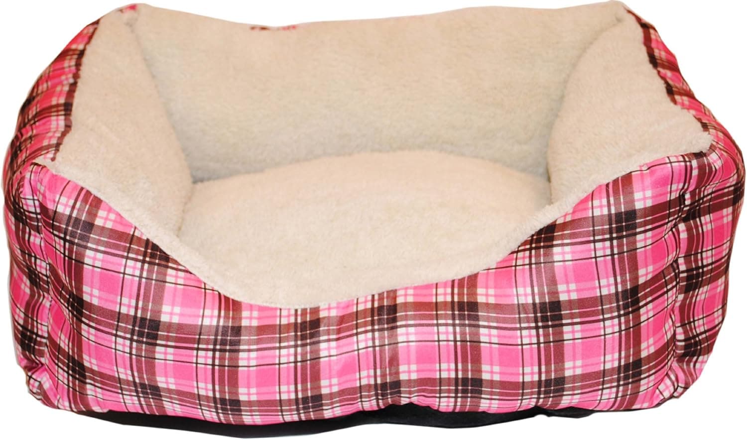 Reaowazo Brinkmann Pet 18-Inch by 14-Inch Plush Box Bed, Pink