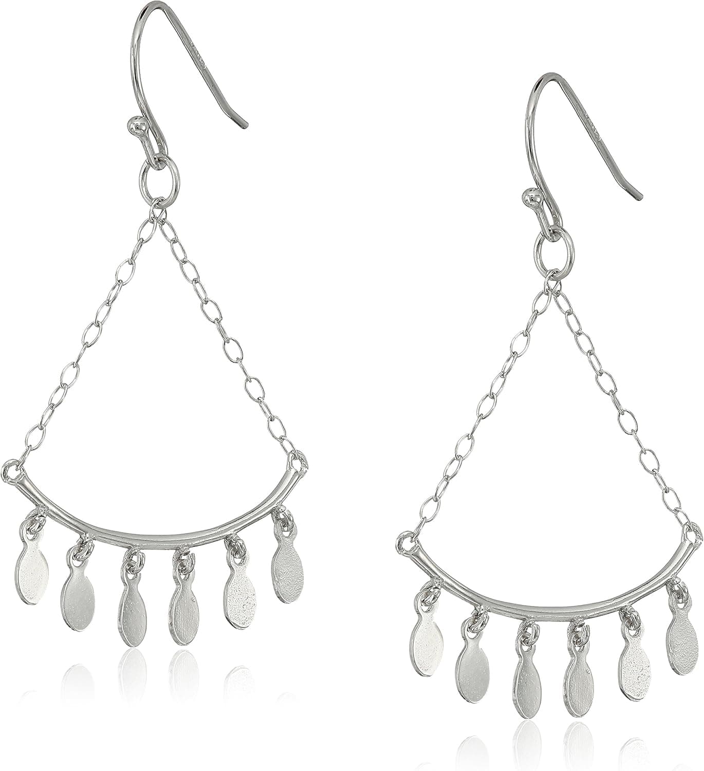 Amazon Collection Sterling Silver Teardrop Chandelier Dangle Earrings