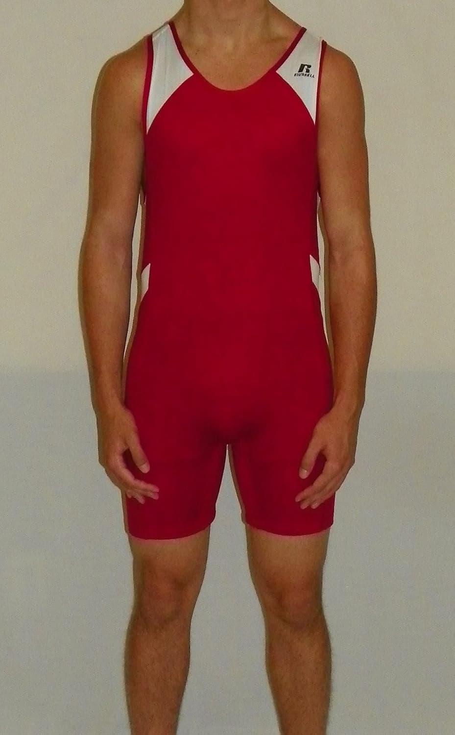 Russell Athletic Men's Wrestling Sprinter Singlet Extra Red/White X-Large