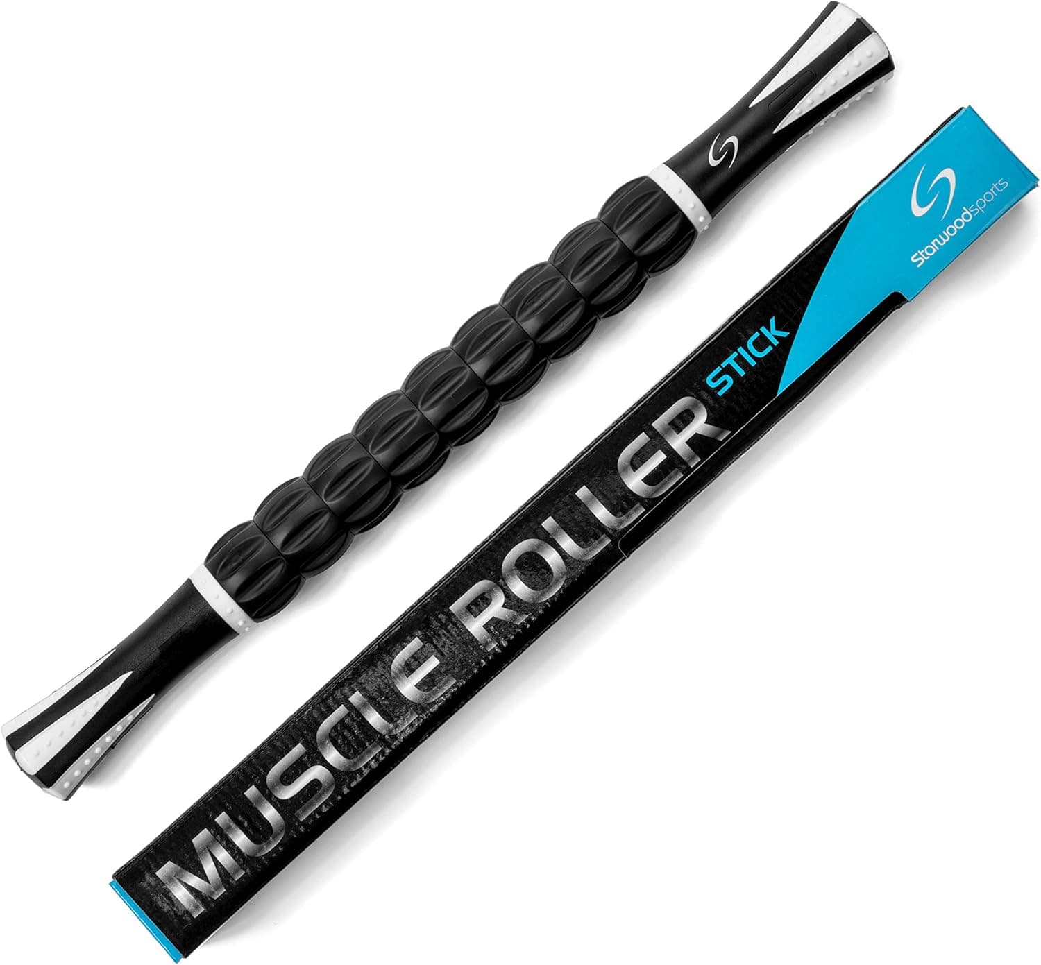 Muscle Roller Massage Stick – Ideal for Deep Tissue Massage, Trigger Point Therapy and Myofascial Release – Ideal for Calves, Hamstrings, Quads, Neck - Lightweight, Portable and Built to Last