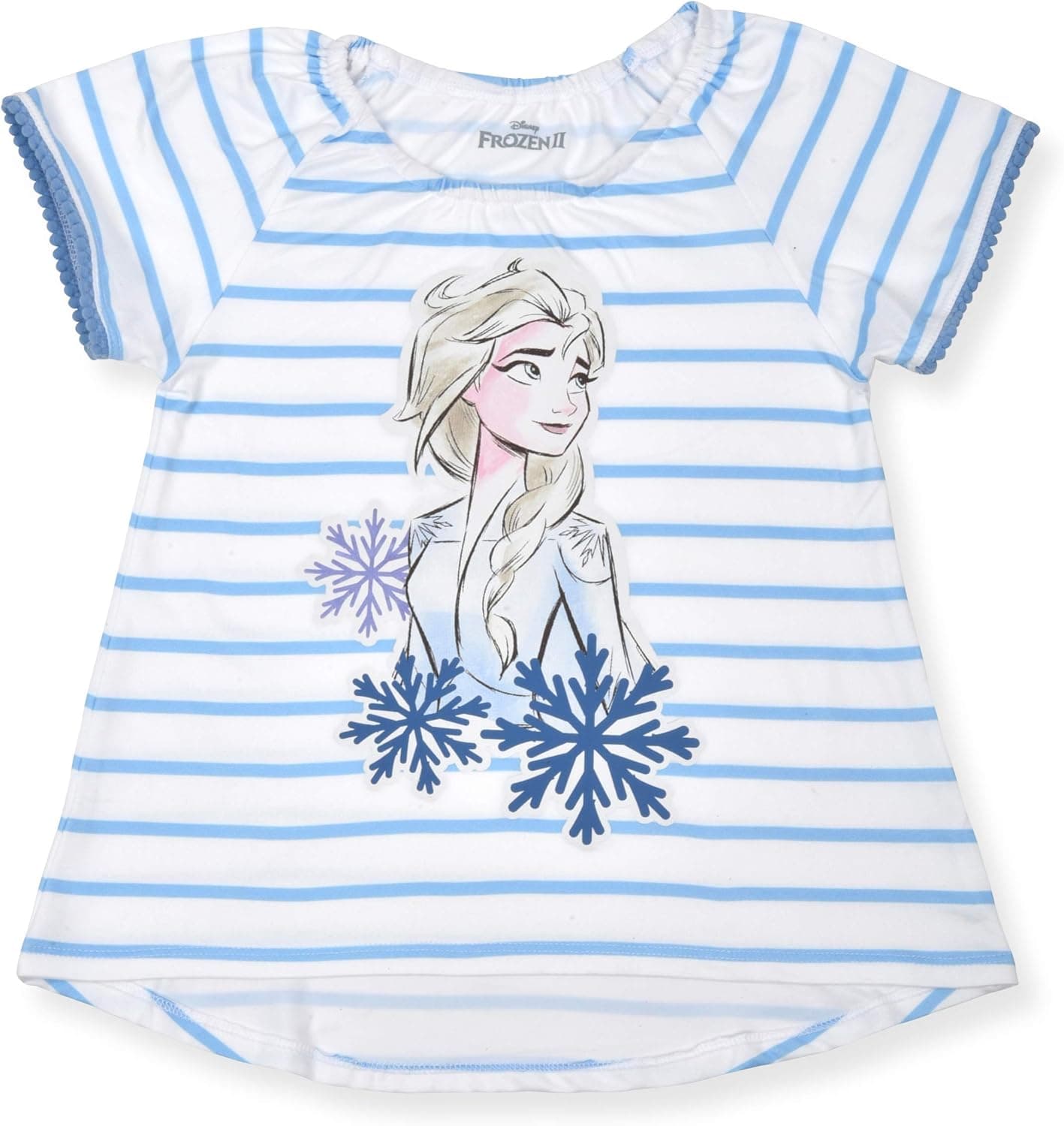 Disney Frozen Girls’ Elsa and Anna T-Shirt for Toddlers and Little Kids – Blue