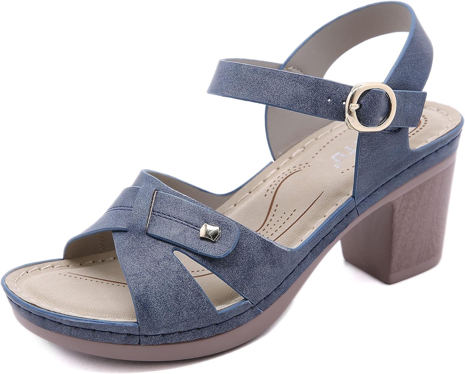 Solacozy Womens Sandals Ankel Strap Strappy Dress Pump Shoes Open Toe Casual Platform Wedge Sandals Summer Bohemia Dressy Beach High Heeled Sandal for Women