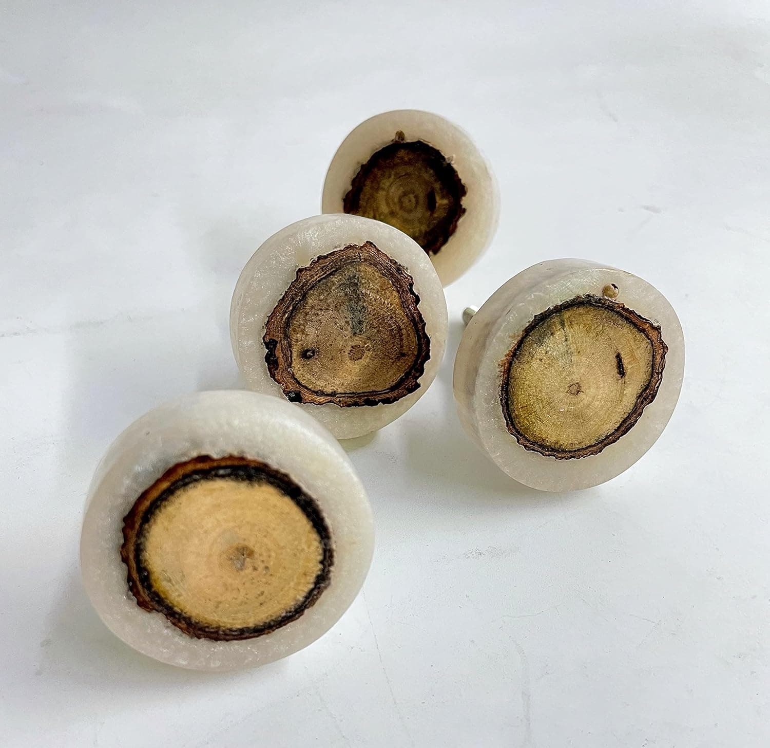 Set of 4 Resin Drawer Knob - Door Knobs - Kitchen Cabinet Cubboard Door Knob - Pull Handle Resin Wood knobs