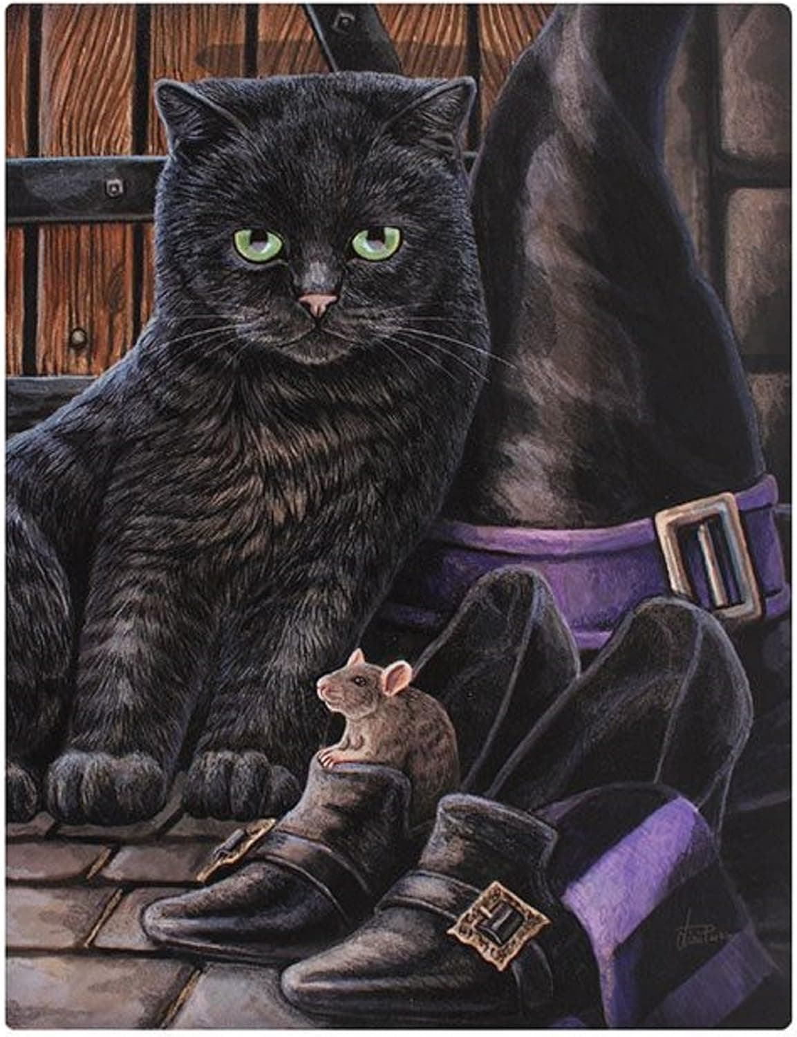 Trouble And Squeak - Cat Canvas Plaque - 25cm x 19cm - By Lisa Parker