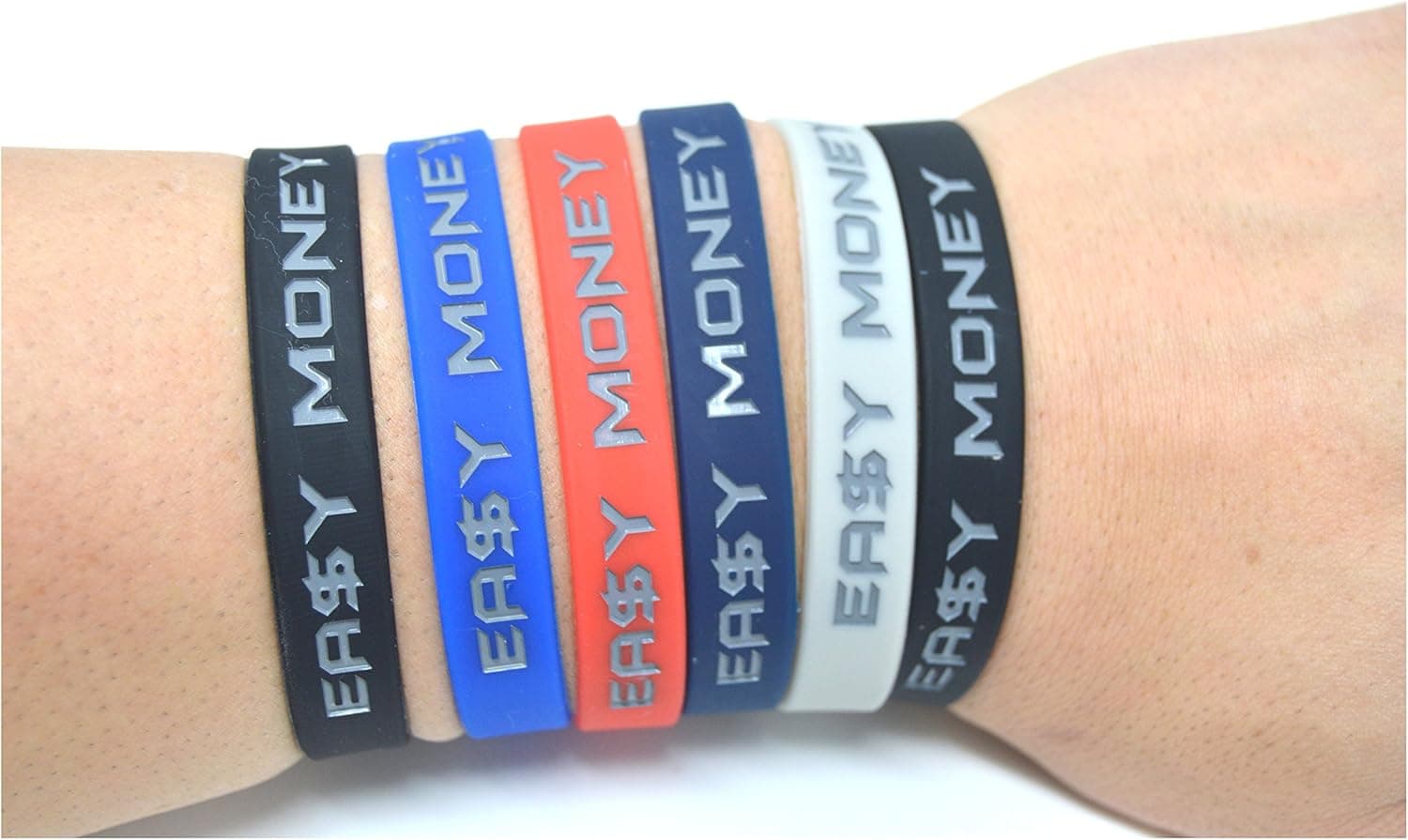 Athlete Wristbands, Motivational, Inspirational Quotes, 5 Color Pk Silicone Bracelets