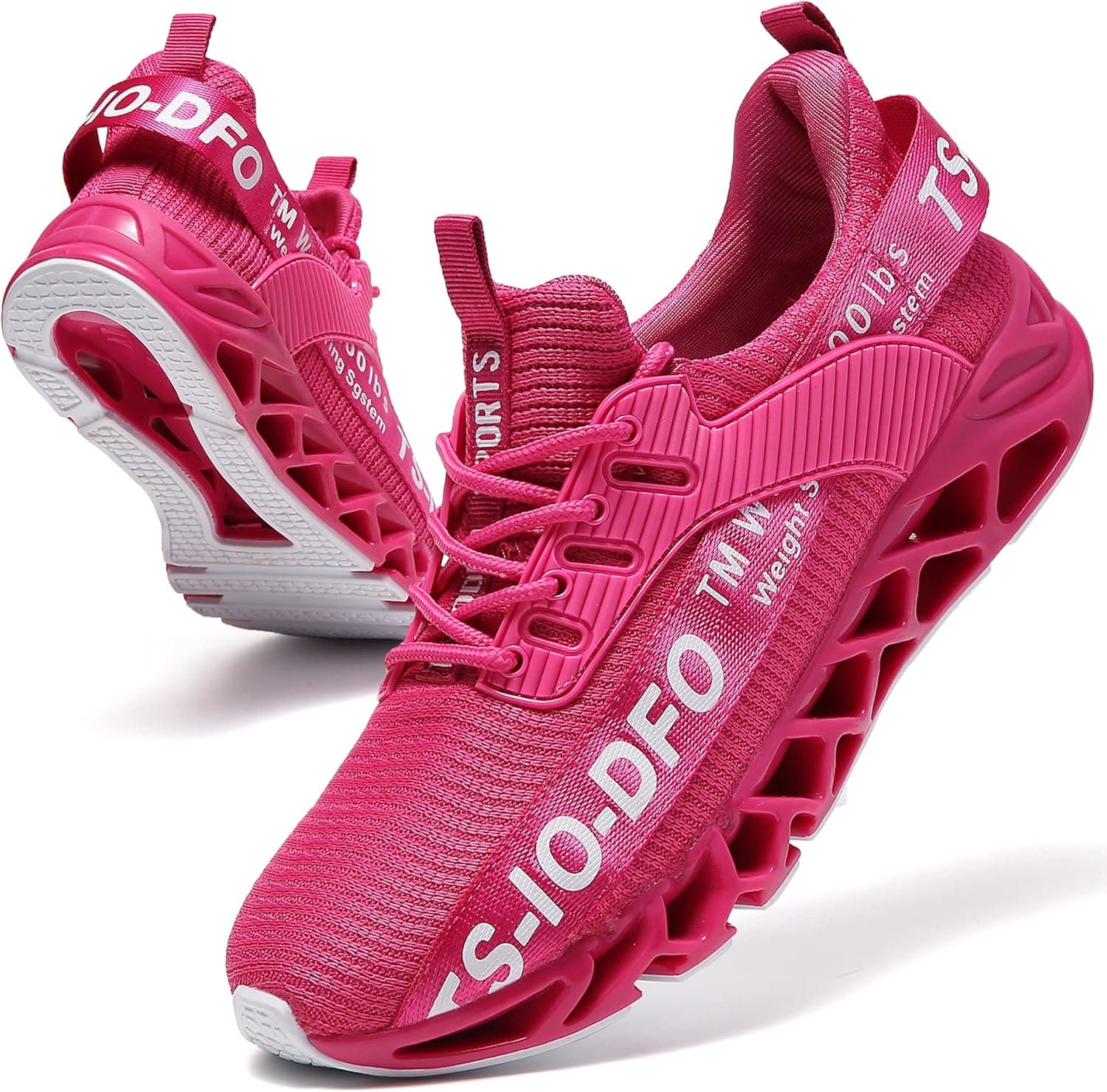 SKDOIUL Fashion Men Sport Athletic Walking Shoes mesh Breathable Comfort Sneakers Runner Jogging Casual Tennis Trainers Rose Red Size 12