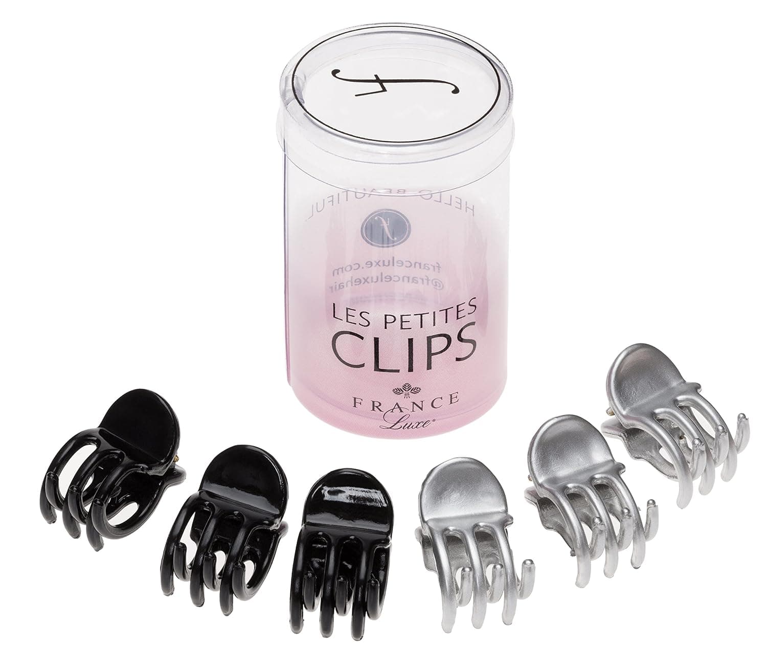 France Luxe Les Petite Clips Penelope Jaw 6-Pack - Silver/Black