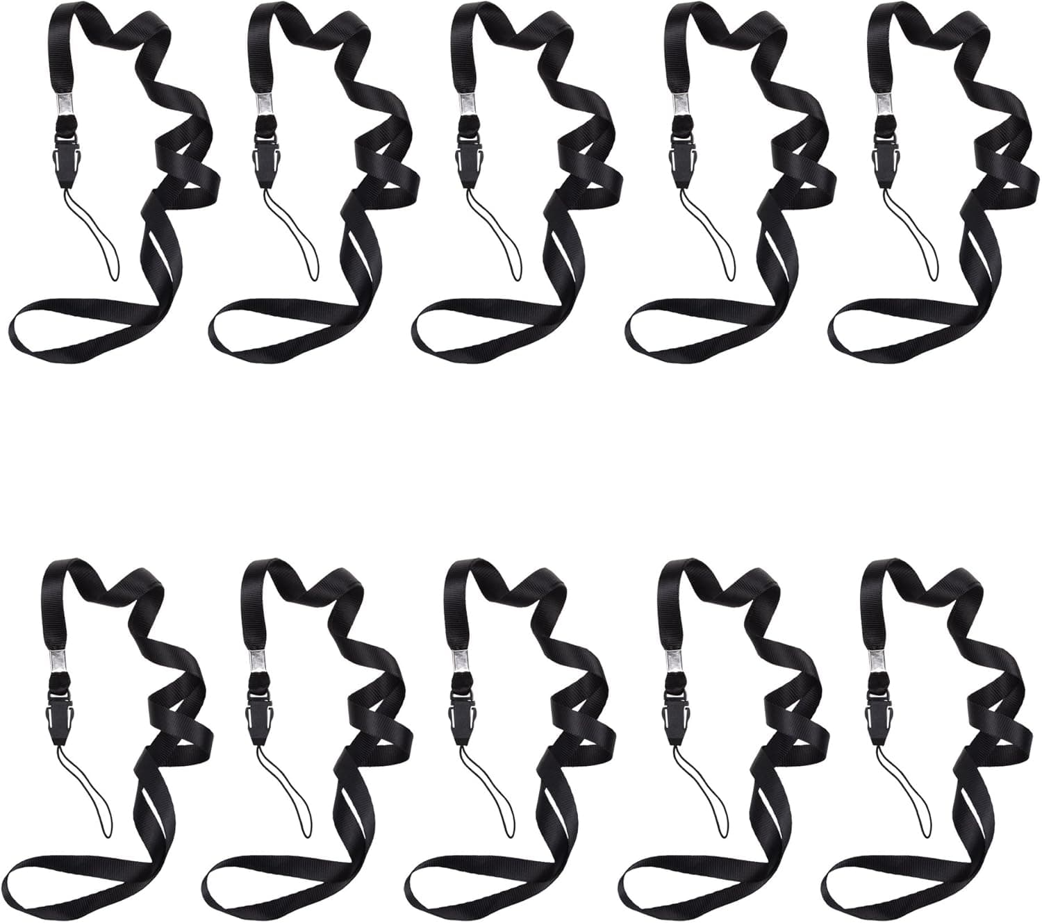 Cosmos 10 pcs Black Neck Strap Band Lanyard for USB Flash/Pen Drives, Cell Phone, mp3, mp4 and Other Lightweight (Under 50 Grams) Electronic Devices