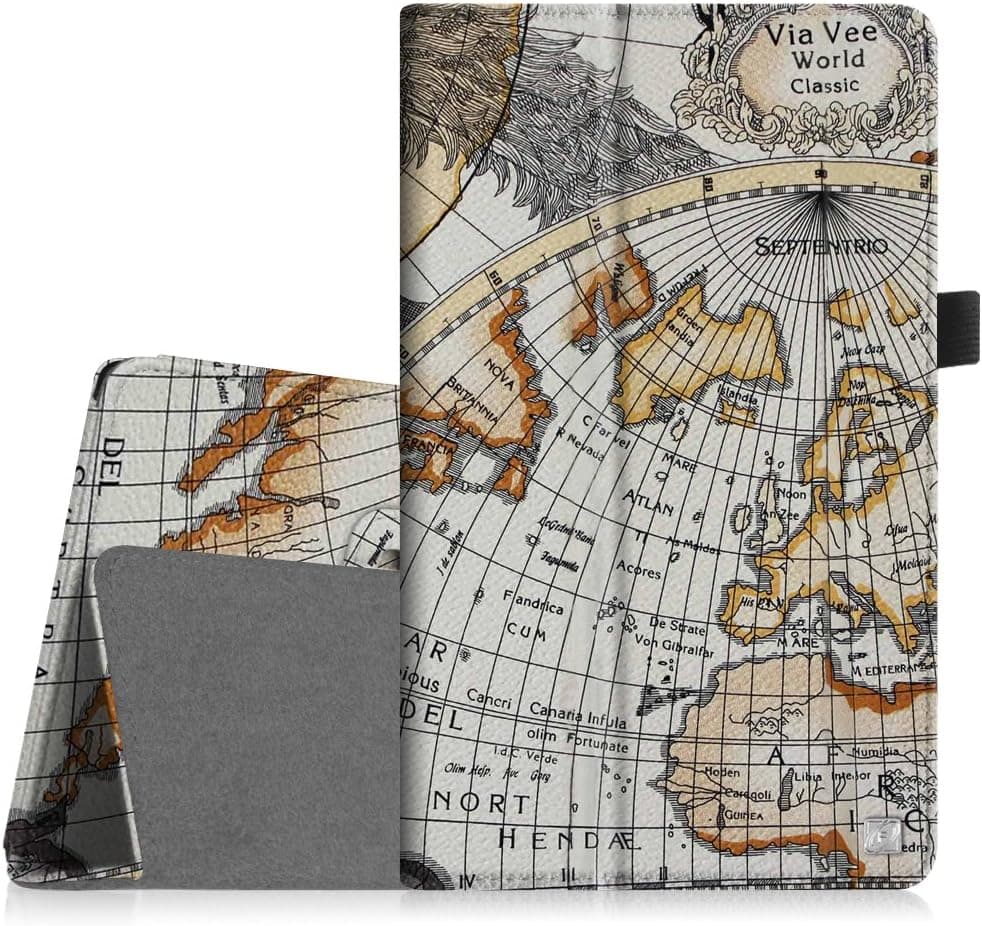 iView SupraPad 10.1 Case, Fintie Premium PU Leather Cover for 10.1" Tablet Inclu. iRULU eXpro X1s / X1 Plus 10.1, Dragon Touch A1 Plus / A1x Plus 2016 Edition (Check Compatible List Below), Map Design