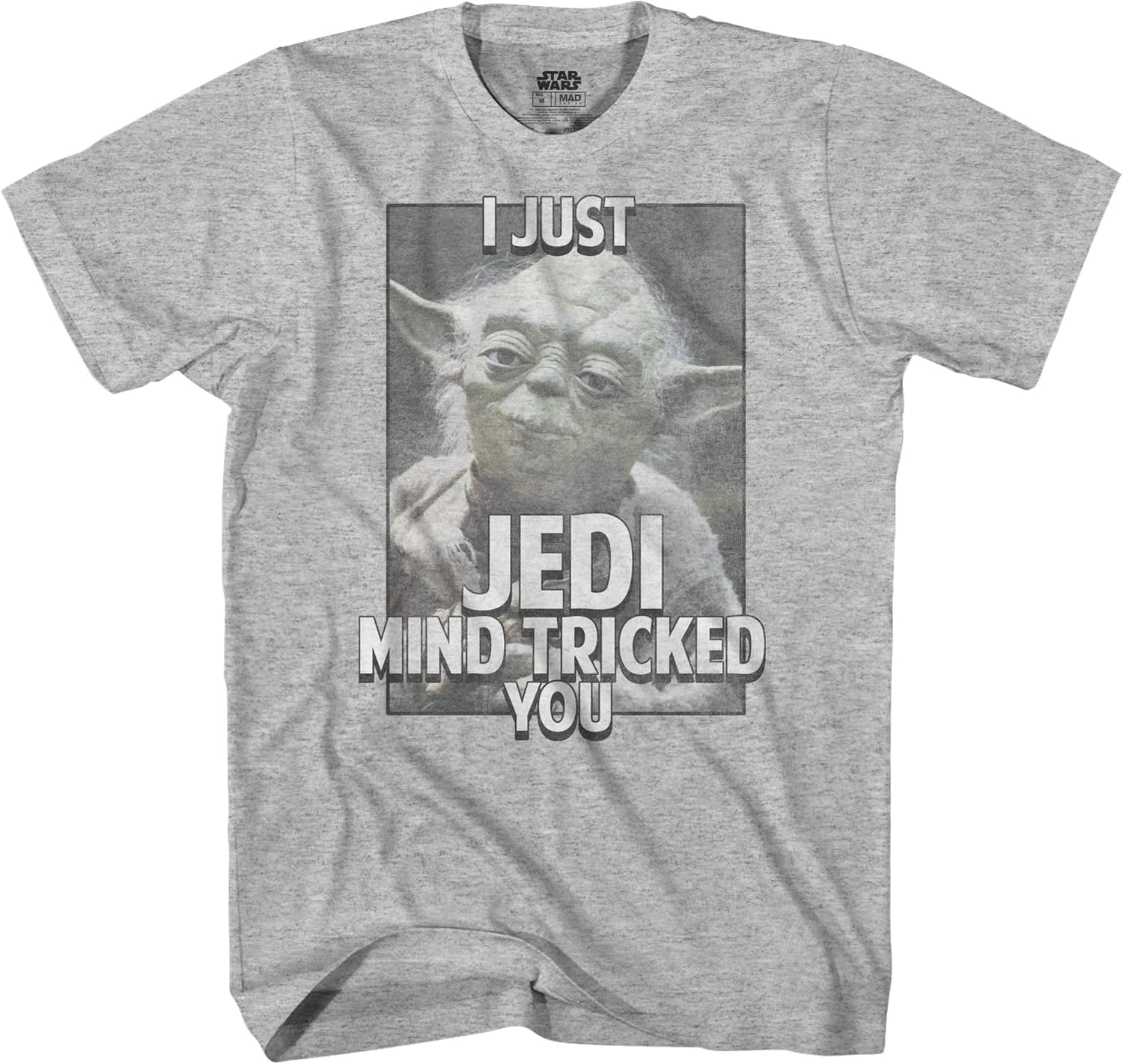 STAR WARS Yoda Jedi Mind Tricked Mandalorian Funny Humor Pun Adult Tee Graphic T-Shirt for Men Tshirt