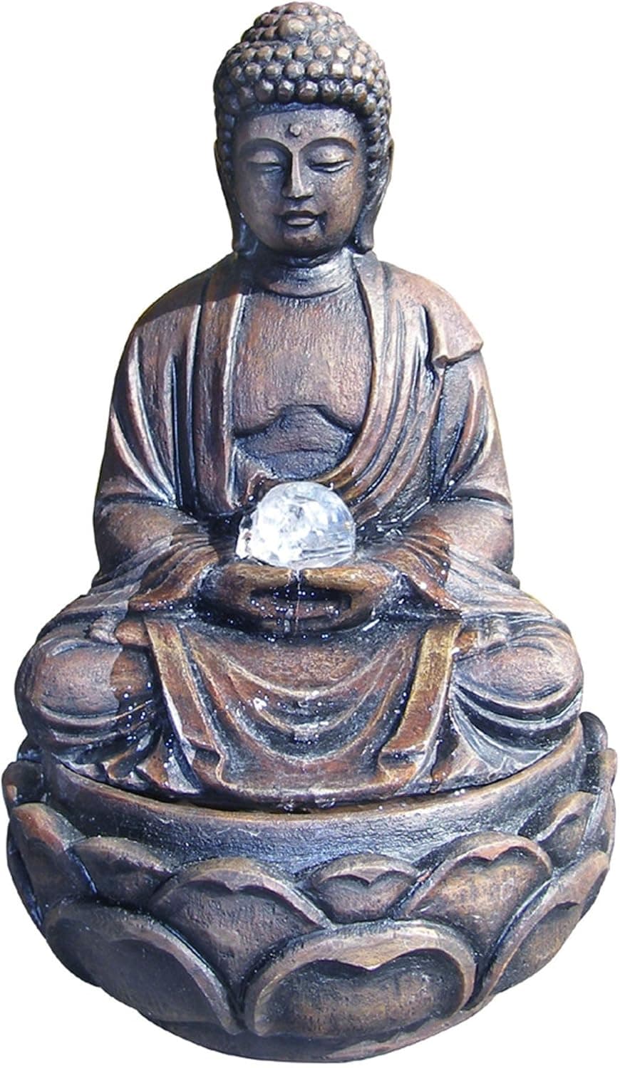 ORE International RD-WXF00342B Buddha Fountain with Crystal, 12-Inch