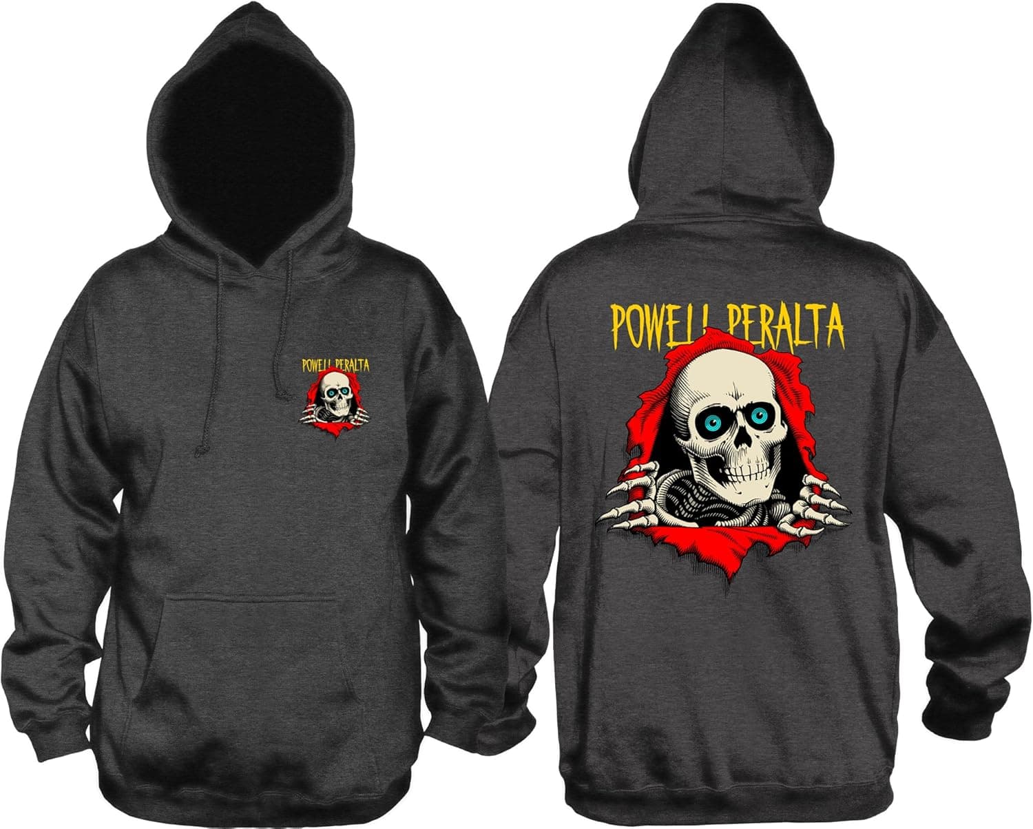 Powell Peralta Ripper Medium Weight Hoodie, Charcoal, X-Large