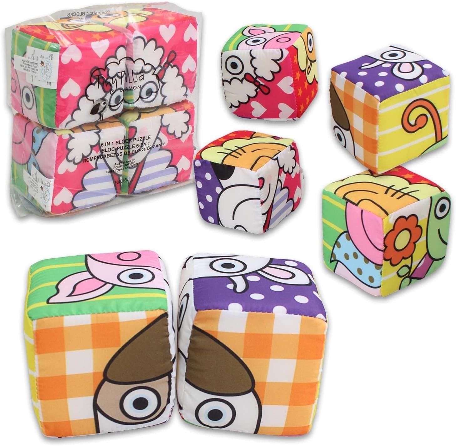 Avon Tiny Tillia 6-in-1 Baby Soft Block Puzzle Toy