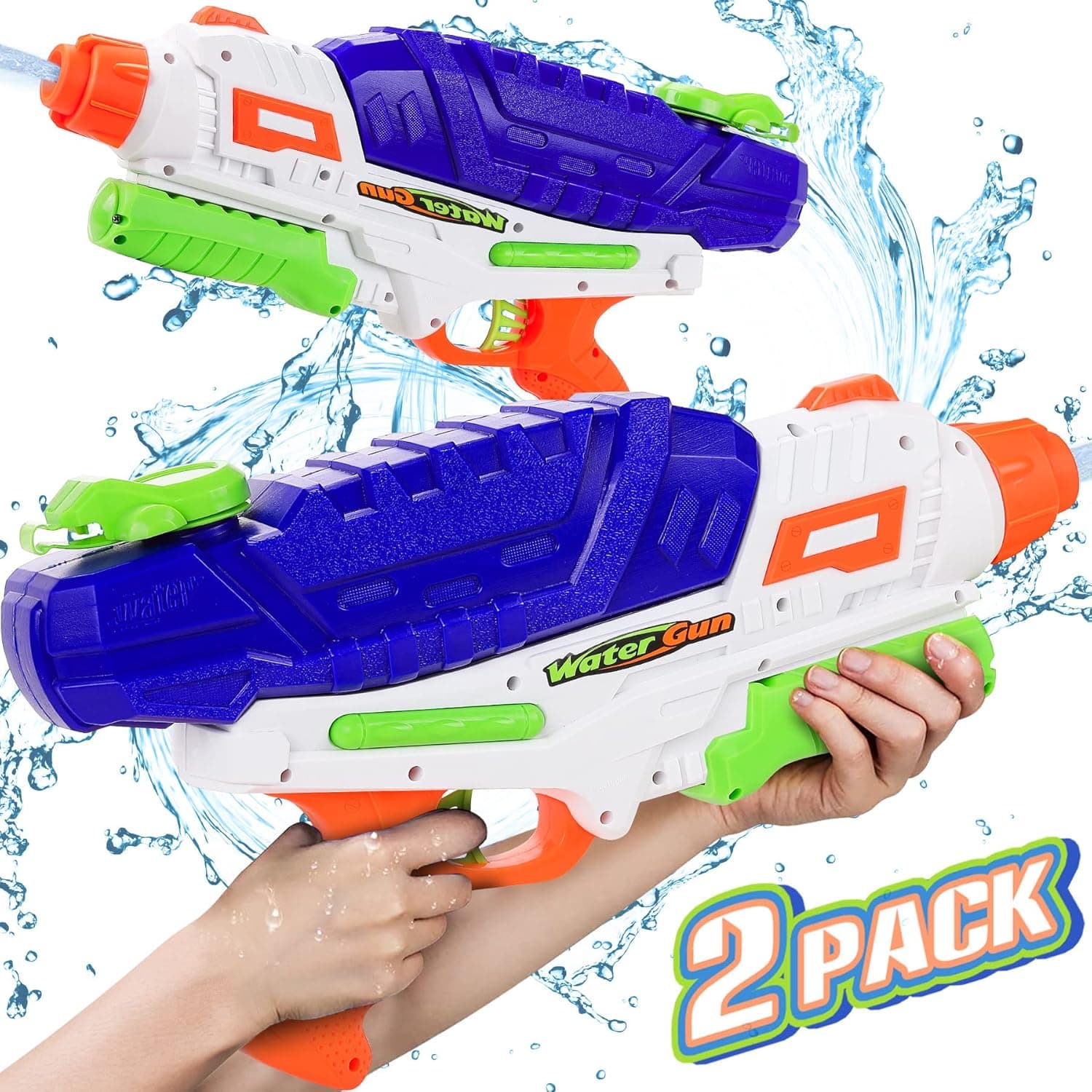 Water Guns for Kids Adults 2000CC Super Squirt Water Blaster Guns Toy Soaker with Long Range High Capacity Water Pistol for Swimming Pool Summer Water Fighting Beach Yard Gift for Boy Girl