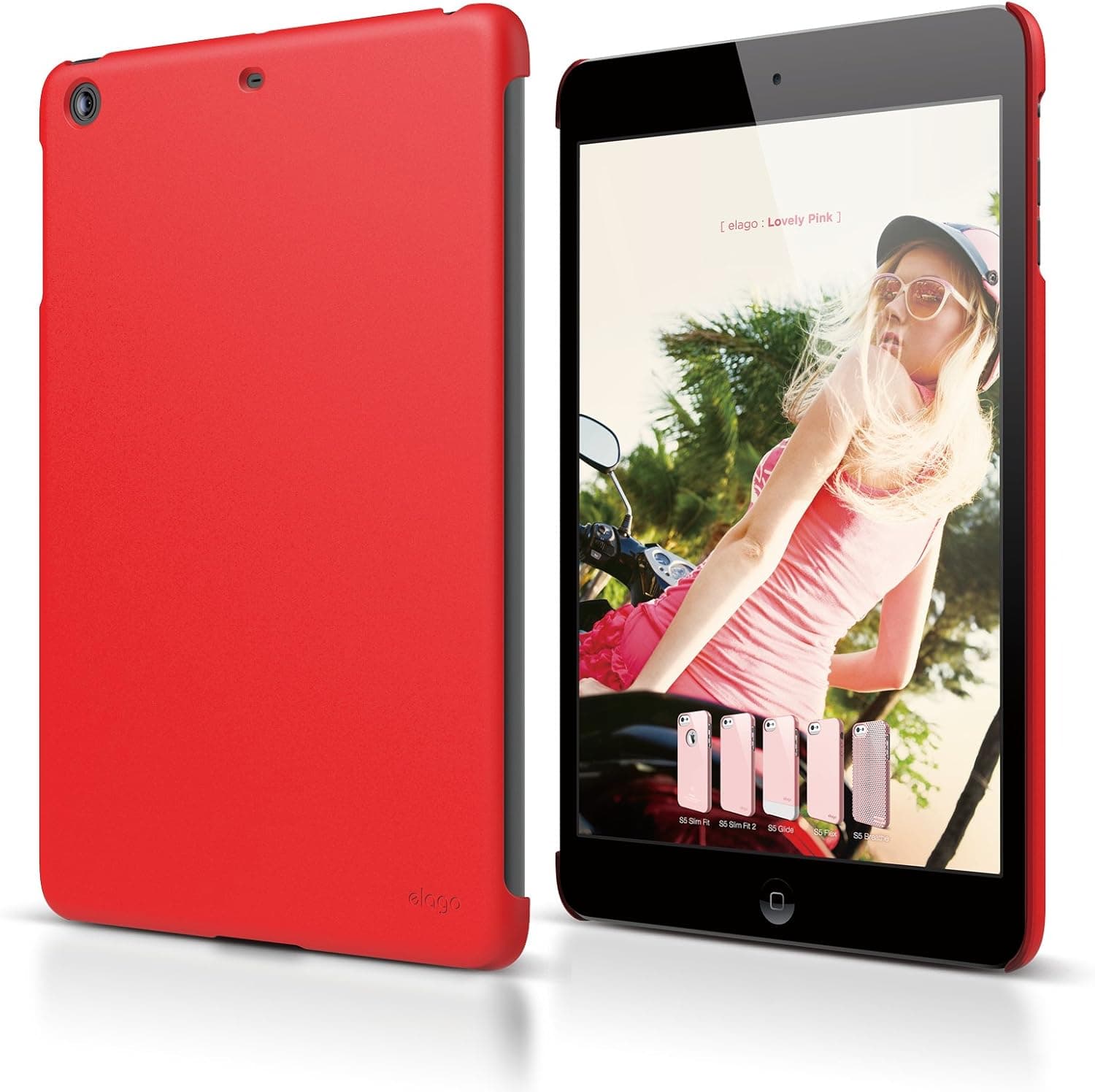 iPad Mini 3 case, elago® A4R Slim Fit Case for iPad Mini and Mini 3 (Soft Feeling Red)