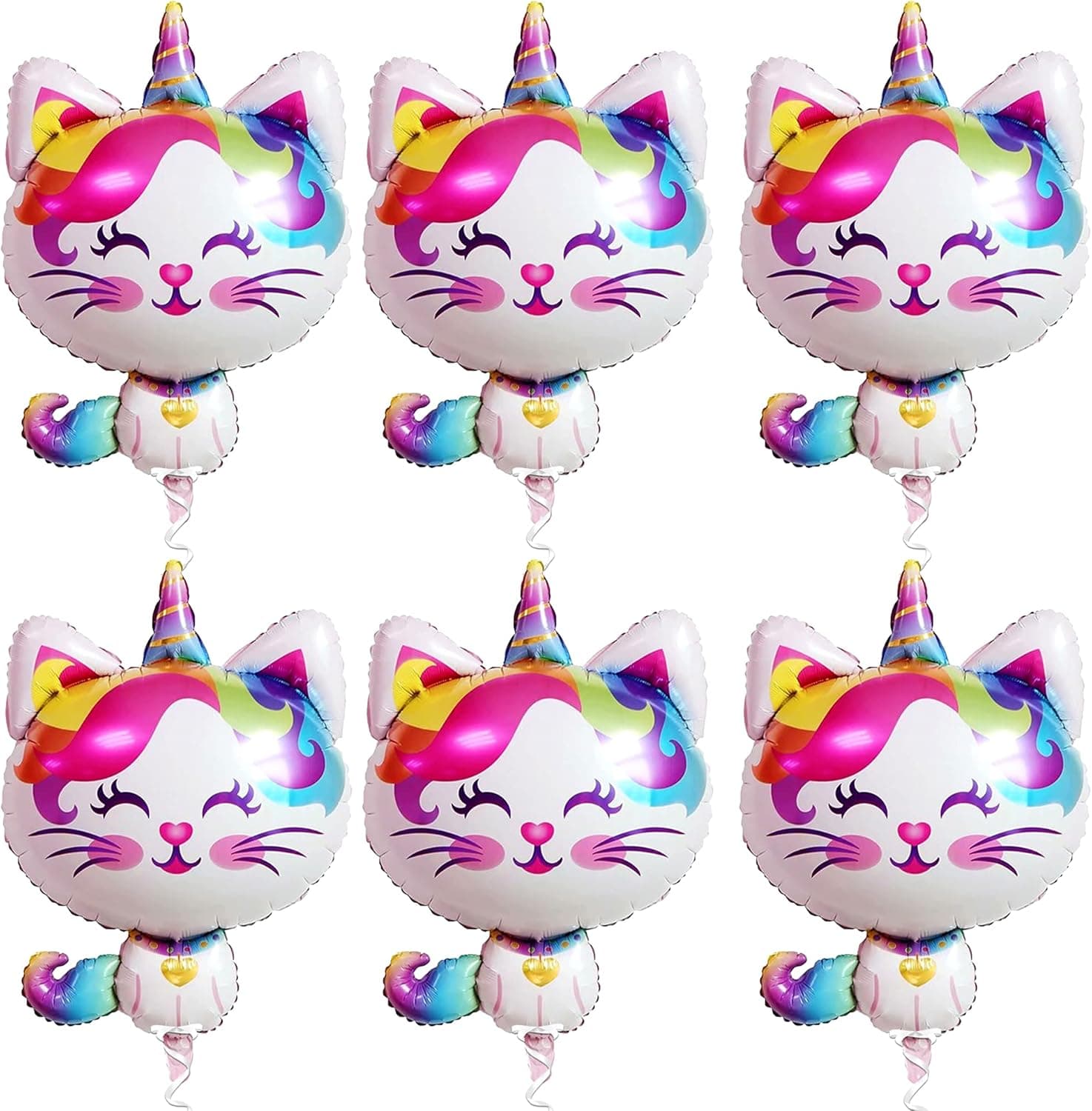 Giant, 36 Inch Caticorn Birthday Party Supplies - Pack of 6 | Cat Balloons For Birthday Party | Caticorn Balloons for Princess Birthday | Cat Unicorn Party Supplies, Birthday Decorations for Girls