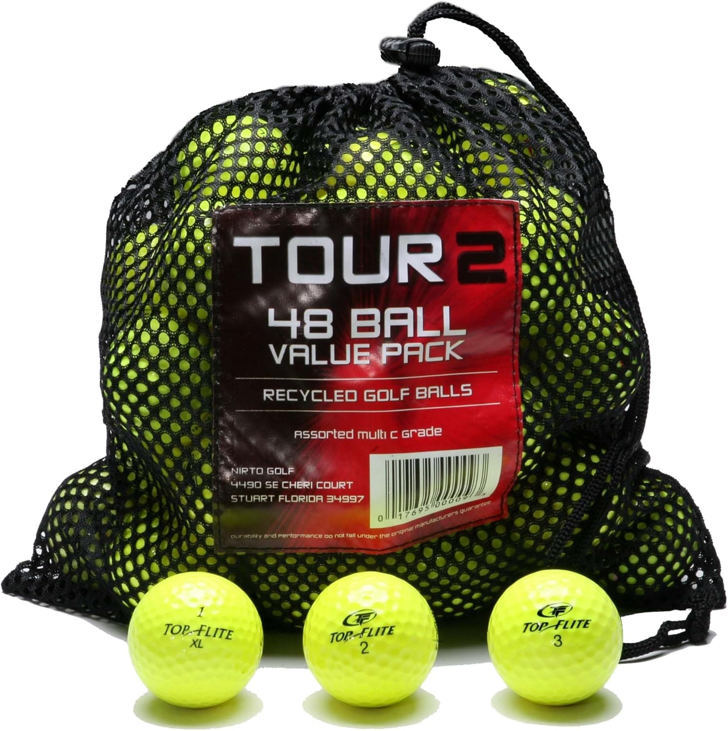 Various Brands Recycled B Grade Golf Balls in Mesh Bag (48 Pack)