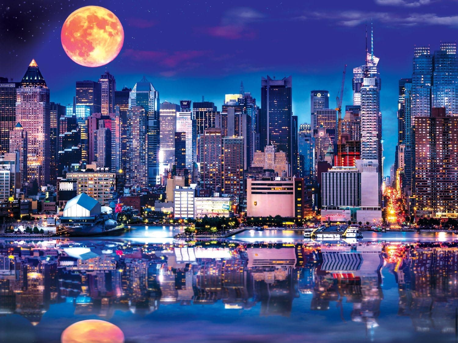 Buffalo Games Reflections: NYC Supermoon Jigsaw Bigjigs Puzzle (750 Piece)