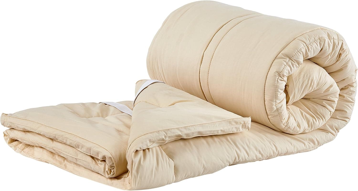 Sleep & Beyond 60 by 80-Inch Organic Merino Wool Mattress Topper Queen, Ivory